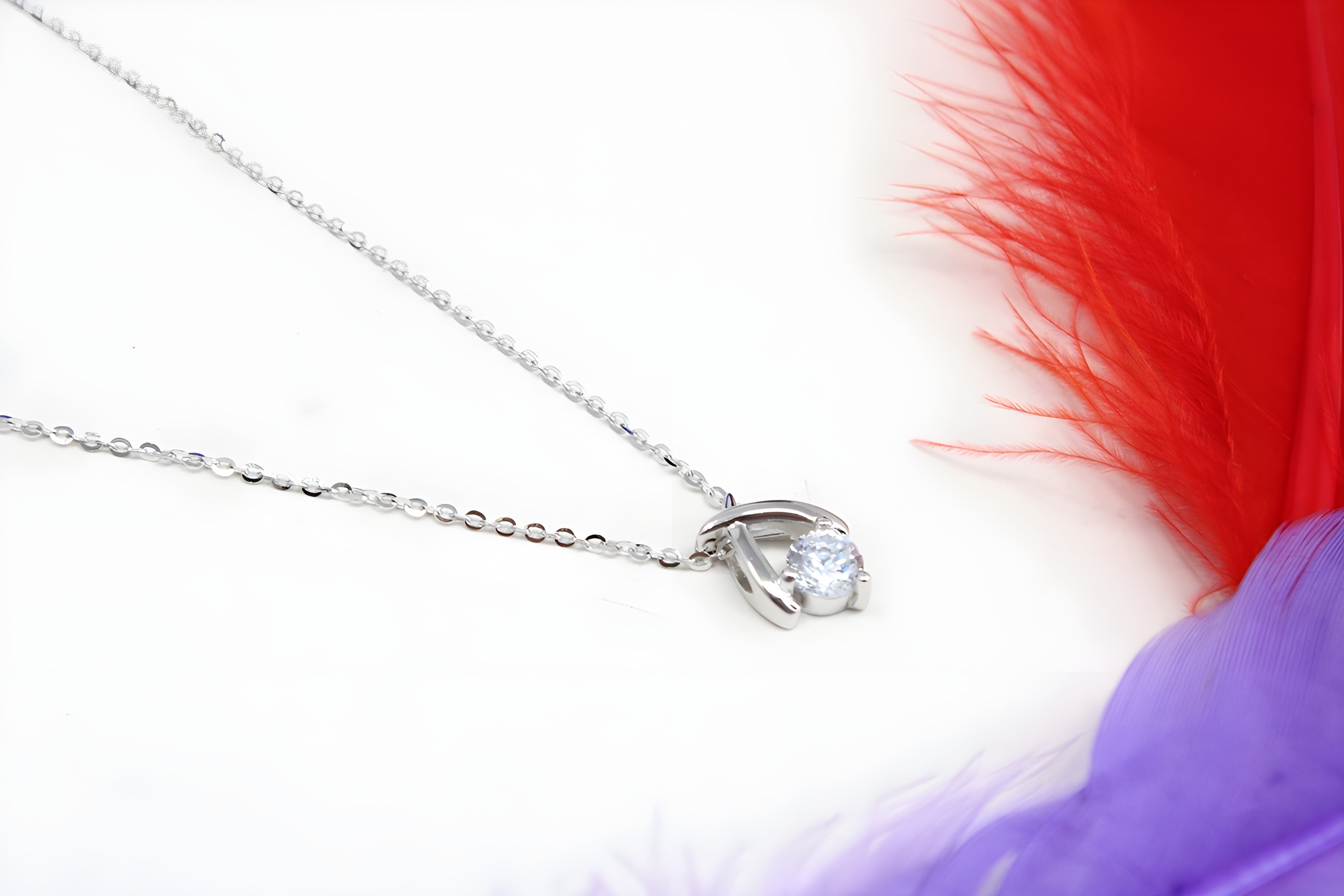 Sterling Silver X-Shaped Pendant with VeeLux Premium Crystal
