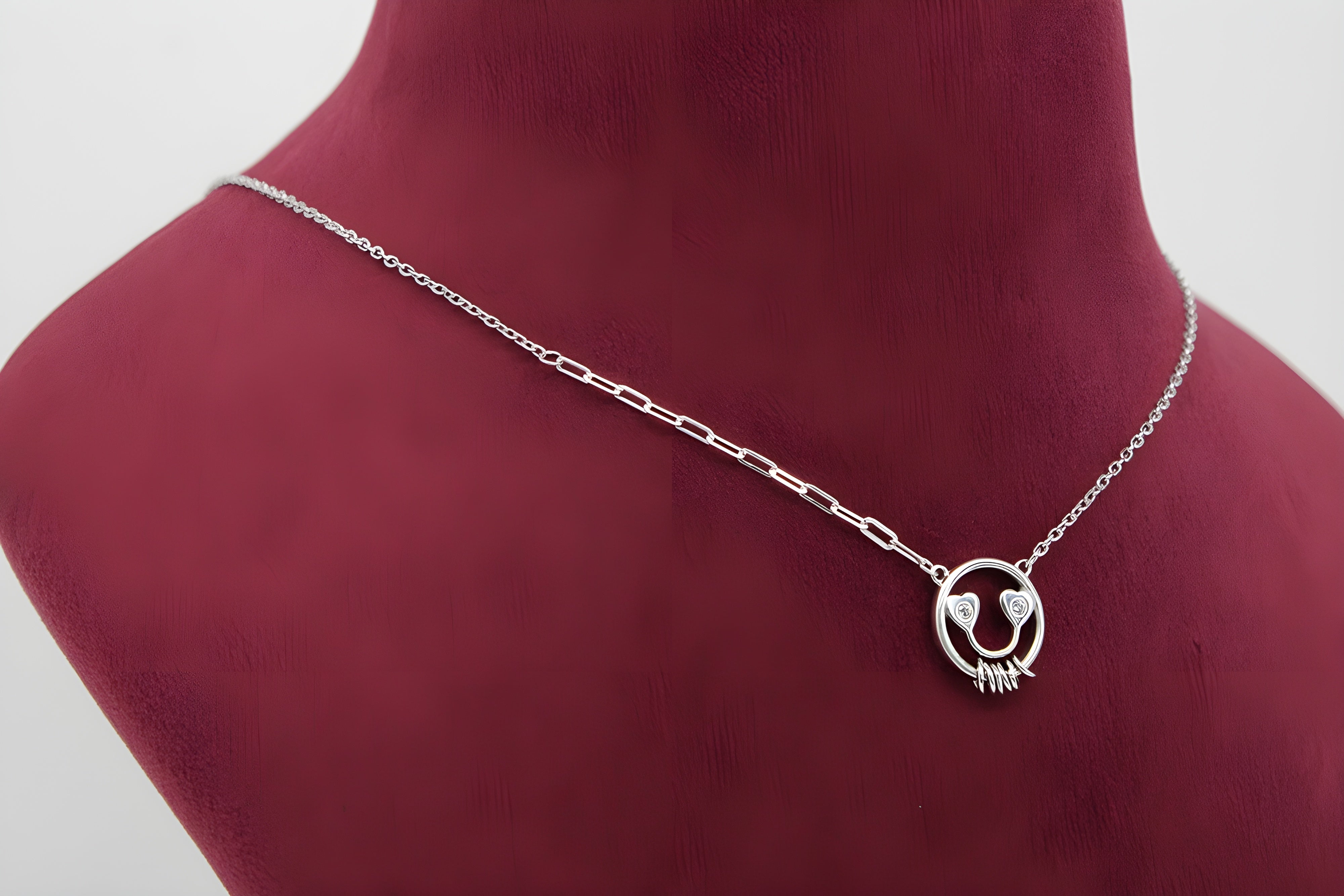 92.5 Sterling Silver Smile Face Pendant with VeeLux Premium Crystal