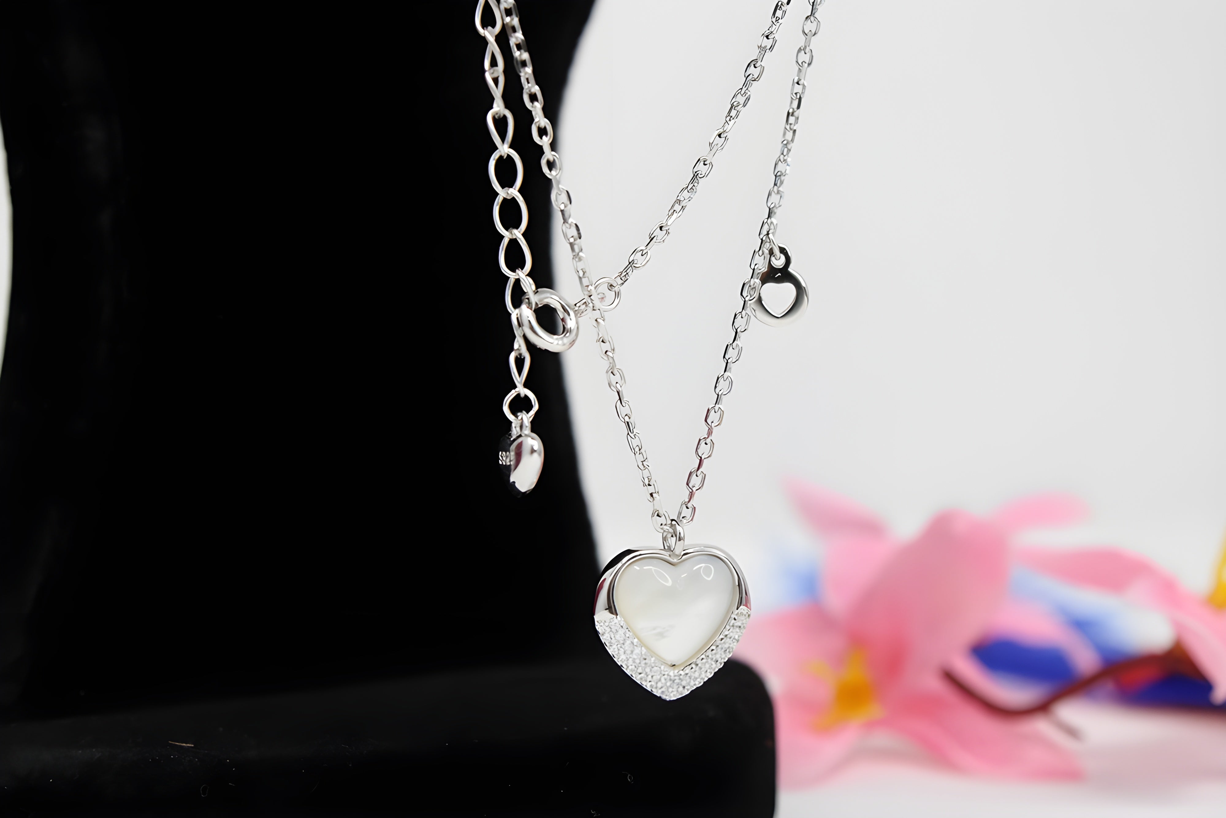 Heart Pendant with VeeLux Premium Crystal in 92.5 Sterling Silver