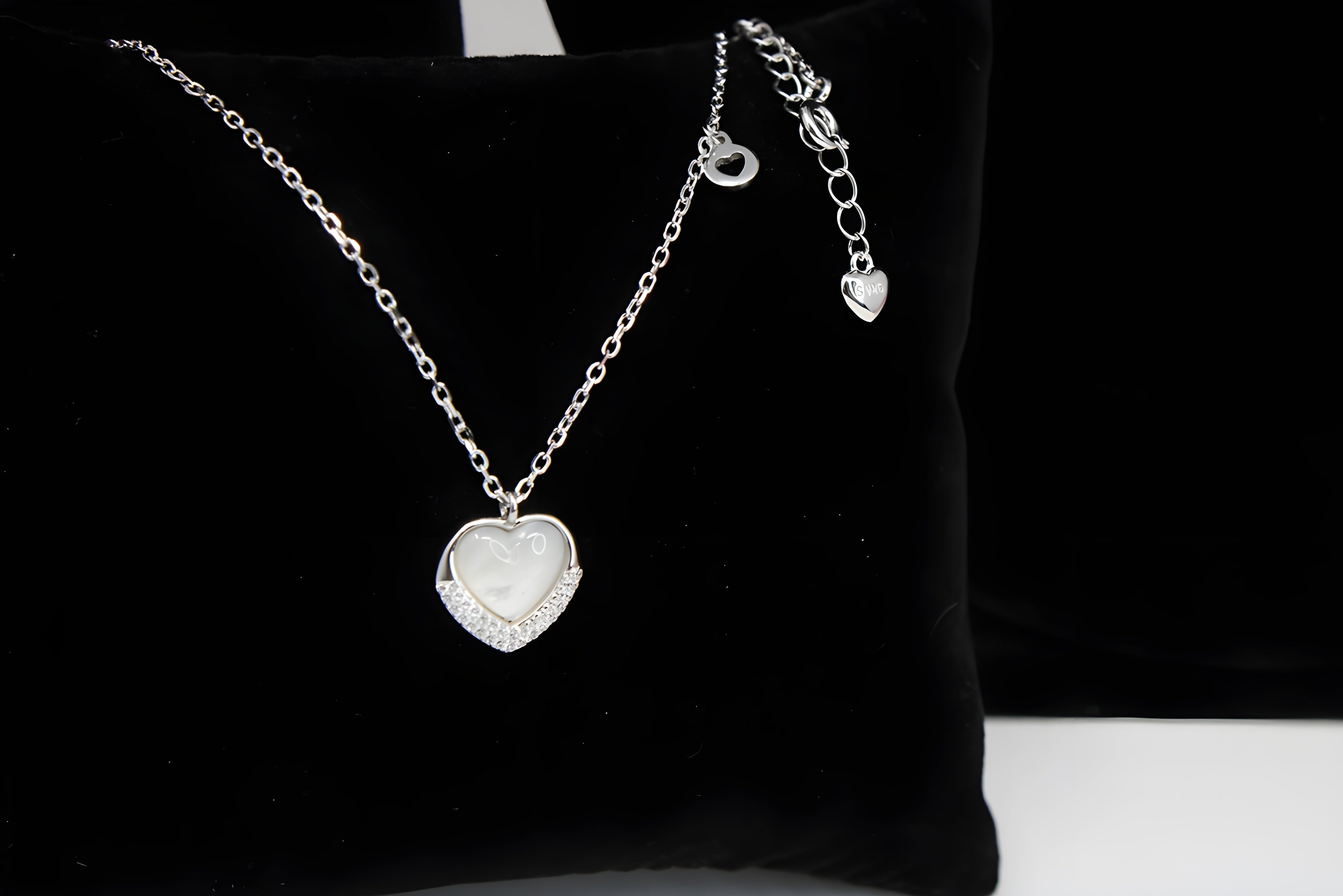 Heart Pendant with VeeLux Premium Crystal in 92.5 Sterling Silver