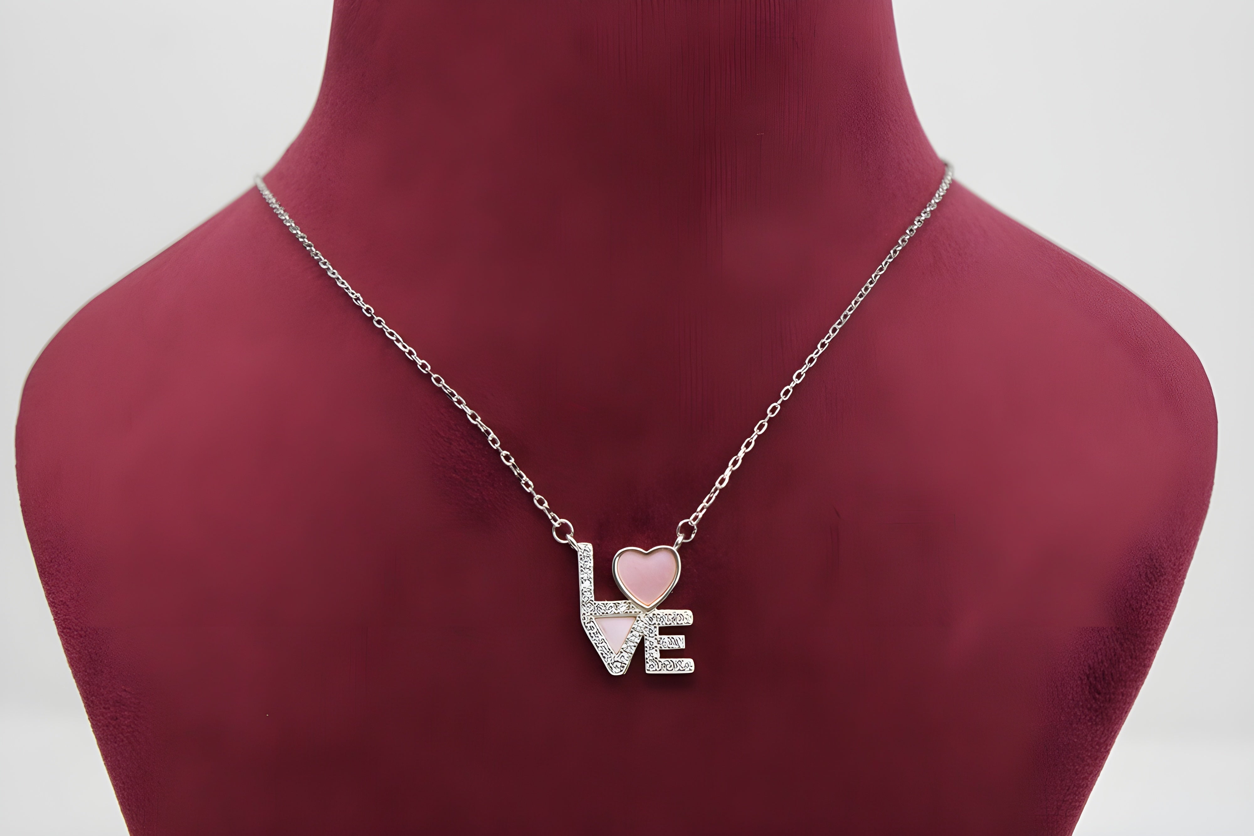 Sterling Silver VeeLux Premium Crystal LOVE Pendant