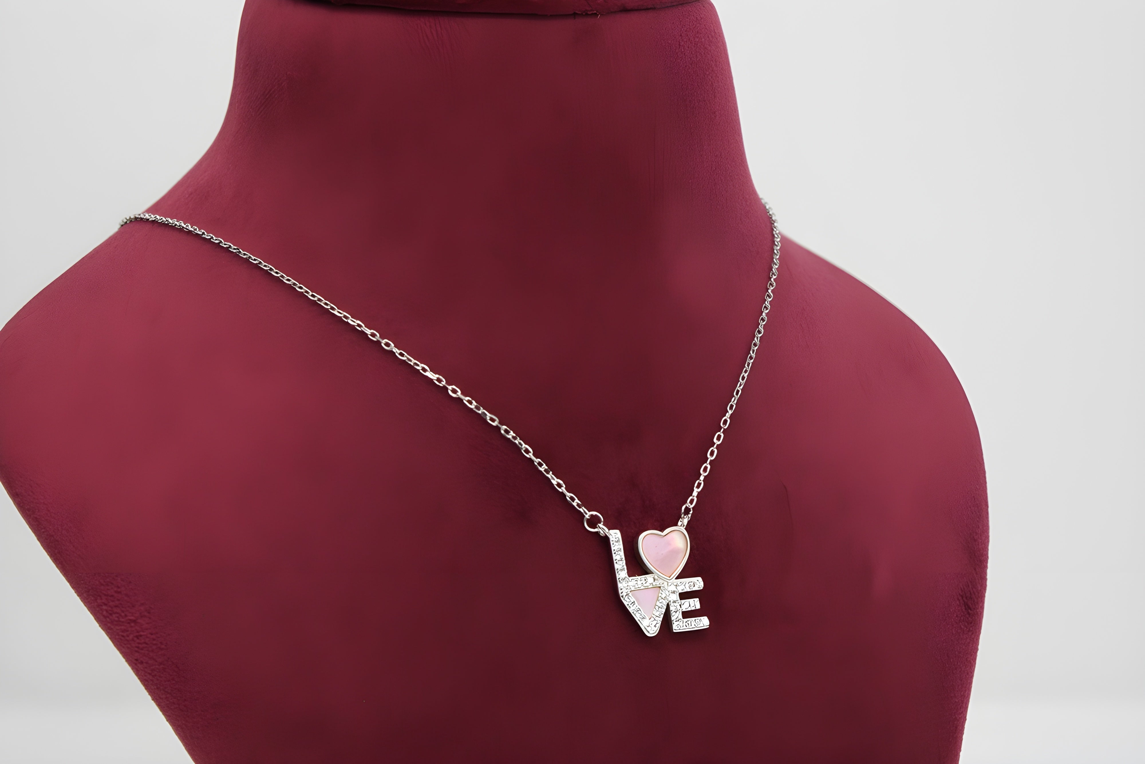 Sterling Silver VeeLux Premium Crystal LOVE Pendant