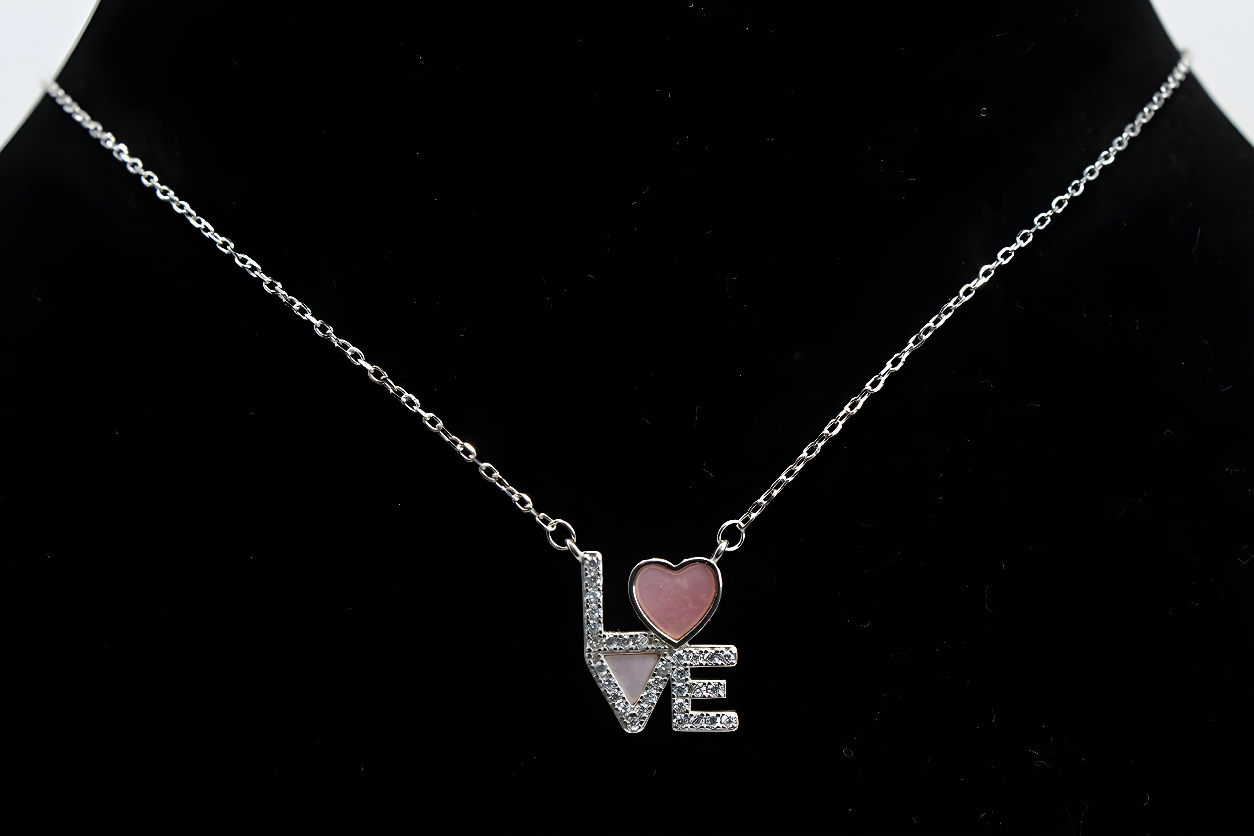 Sterling Silver VeeLux Premium Crystal LOVE Pendant