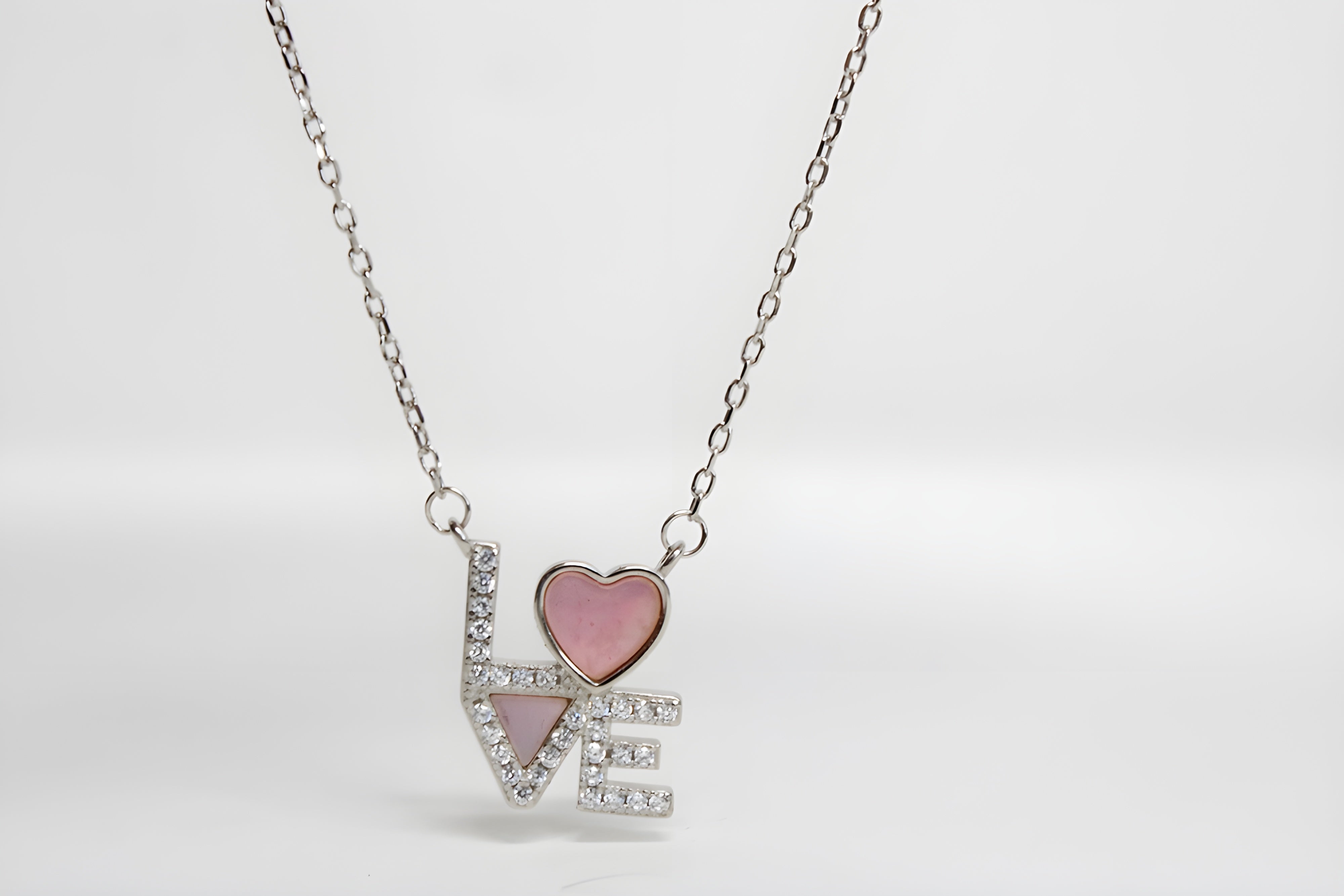 Sterling Silver VeeLux Premium Crystal LOVE Pendant