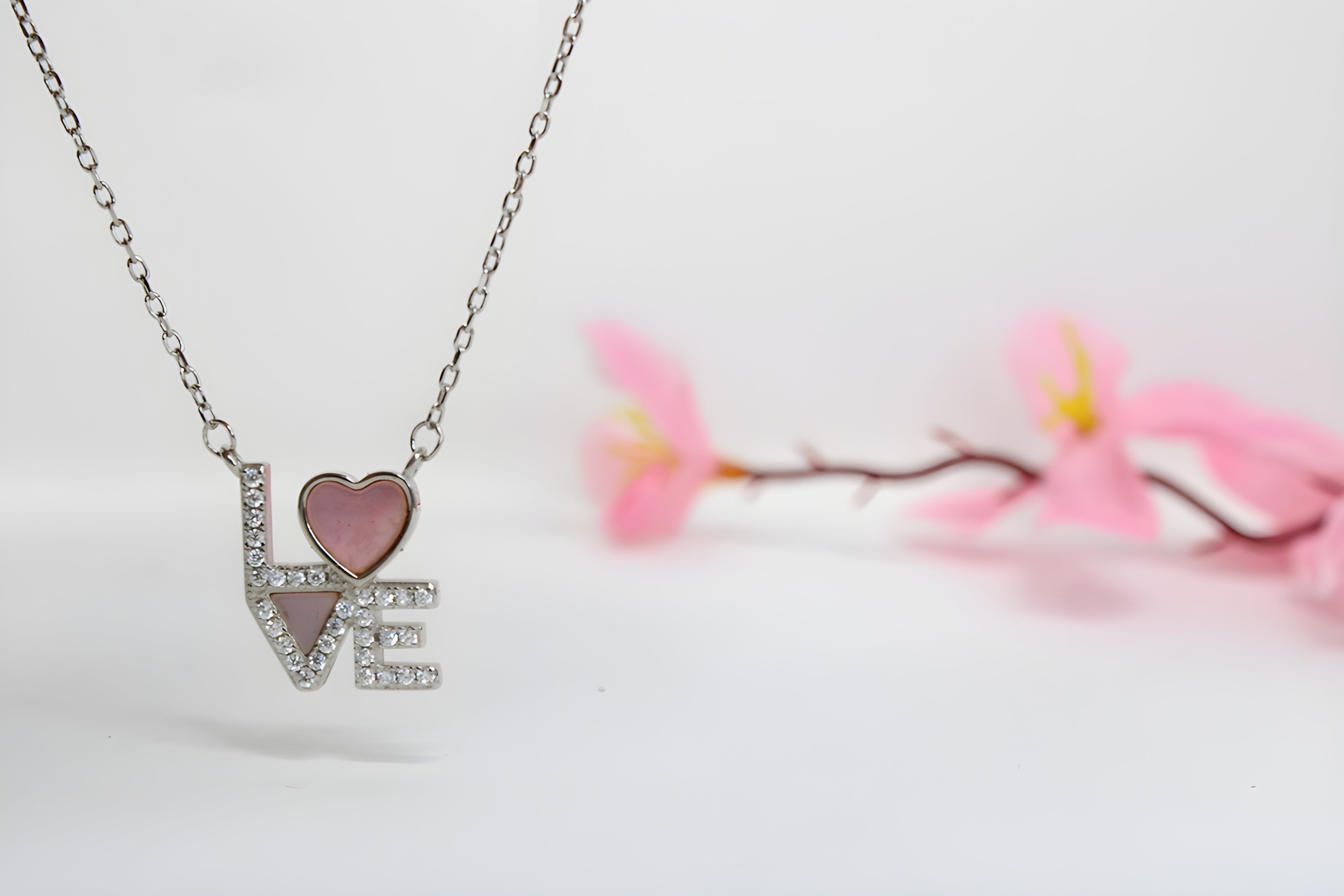 Sterling Silver VeeLux Premium Crystal LOVE Pendant