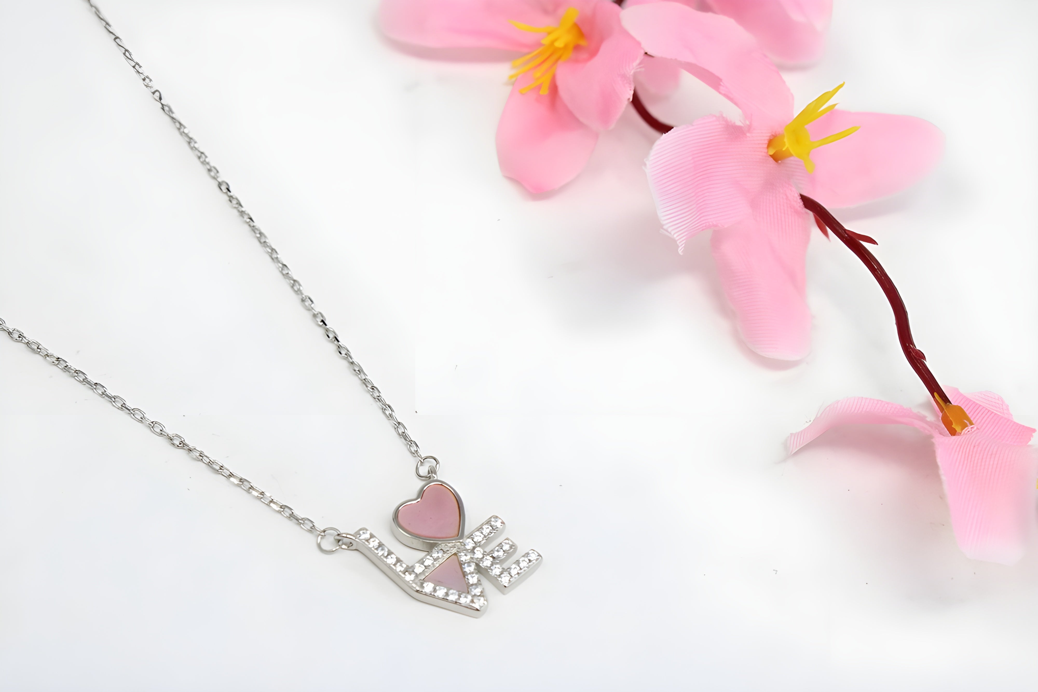 Sterling Silver VeeLux Premium Crystal LOVE Pendant