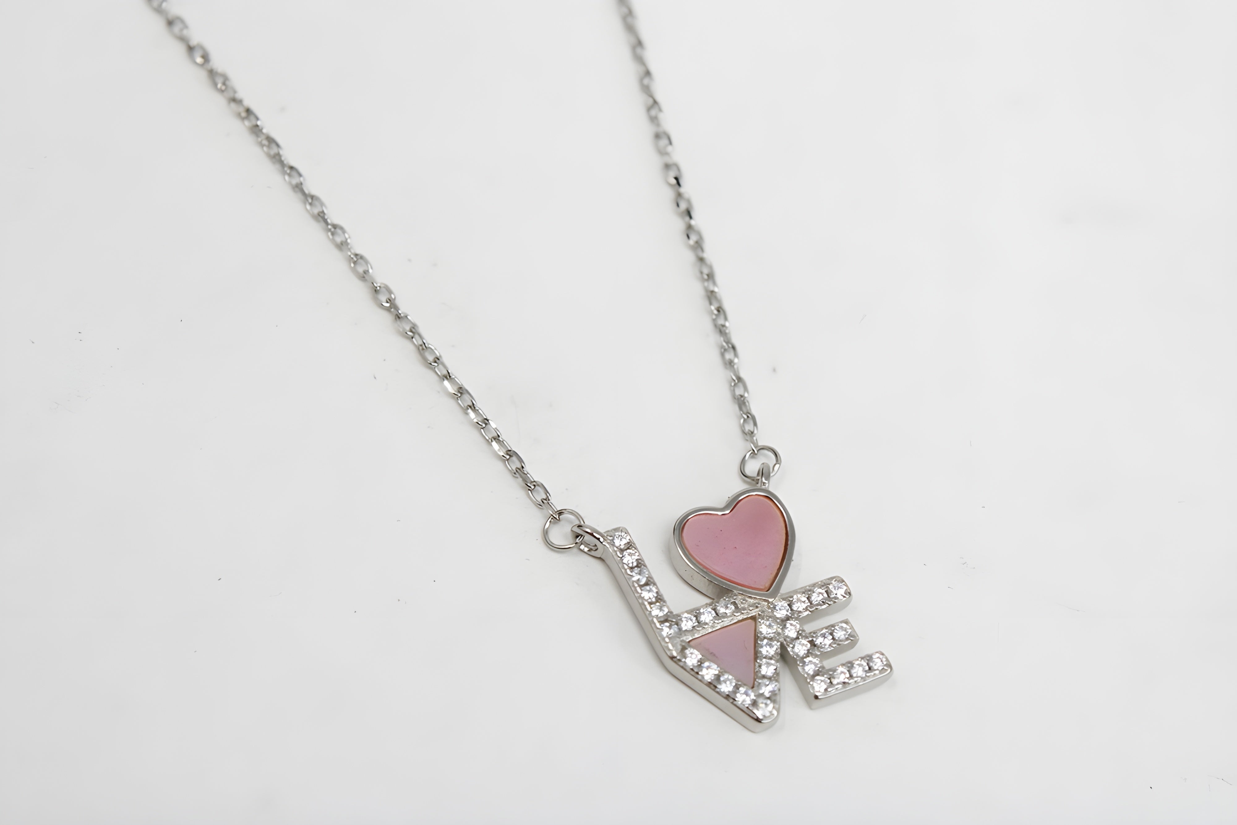 Sterling Silver VeeLux Premium Crystal LOVE Pendant