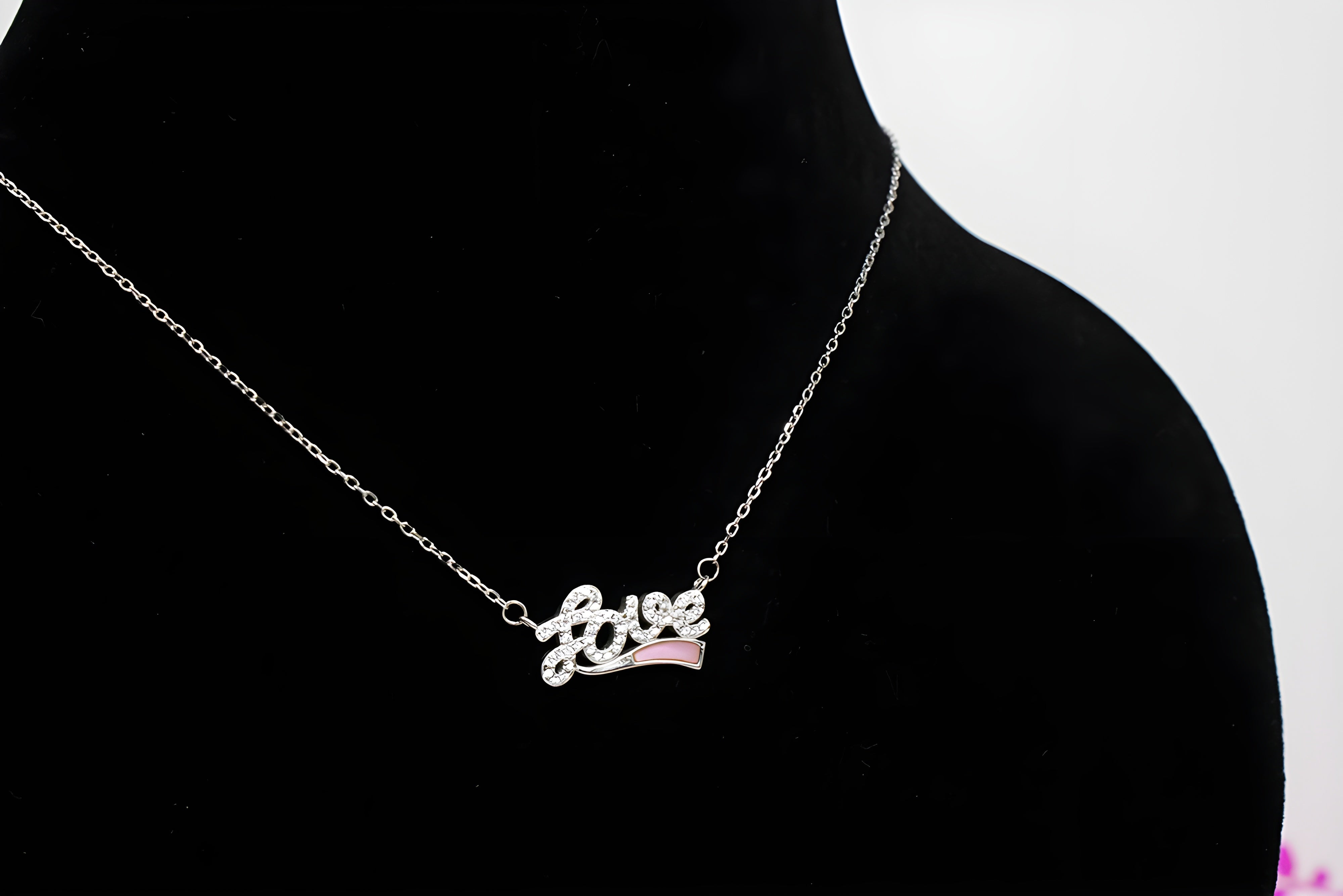 Sterling Silver VeeLux Premium Crystal LOVE Pendant