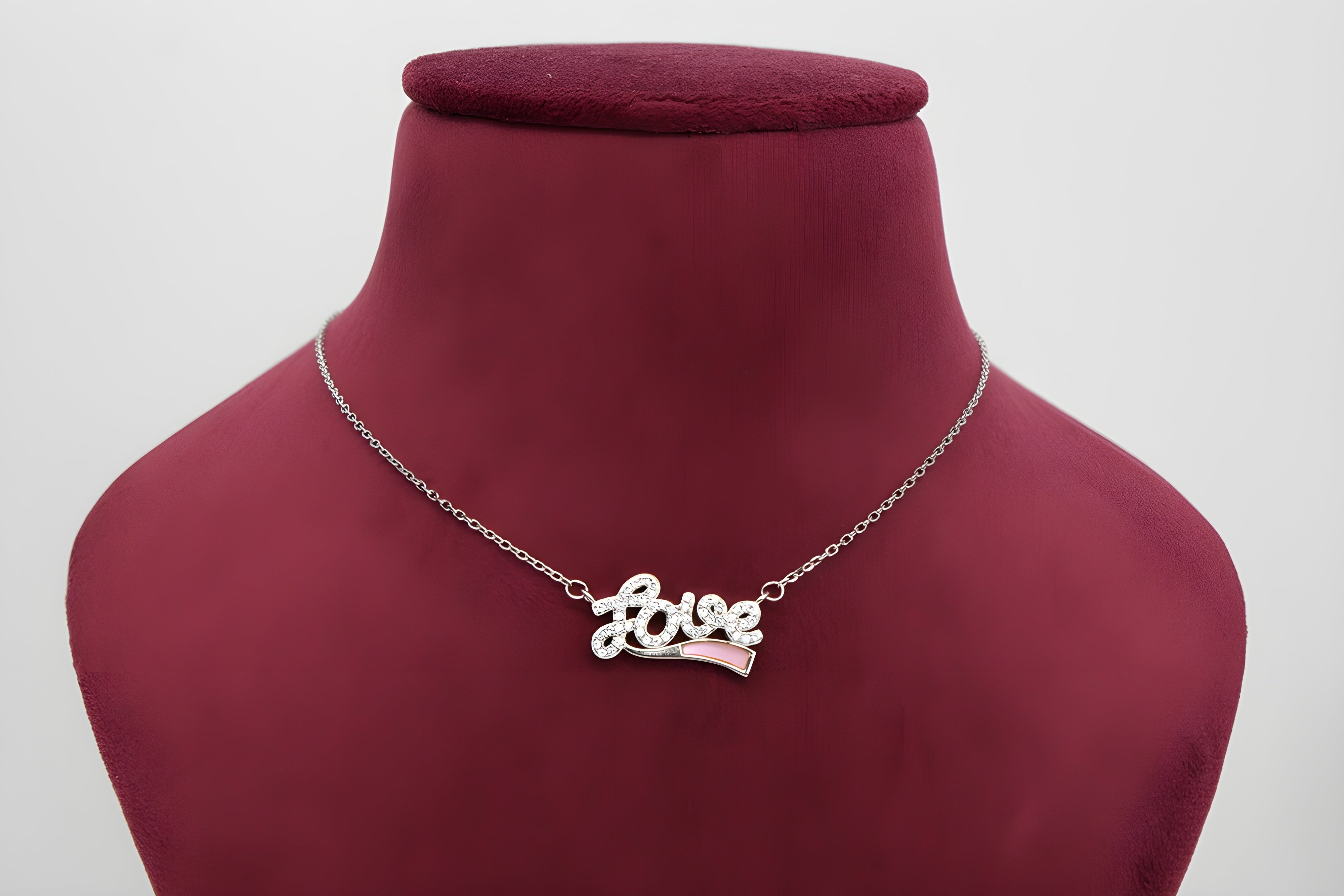 Sterling Silver VeeLux Premium Crystal LOVE Pendant