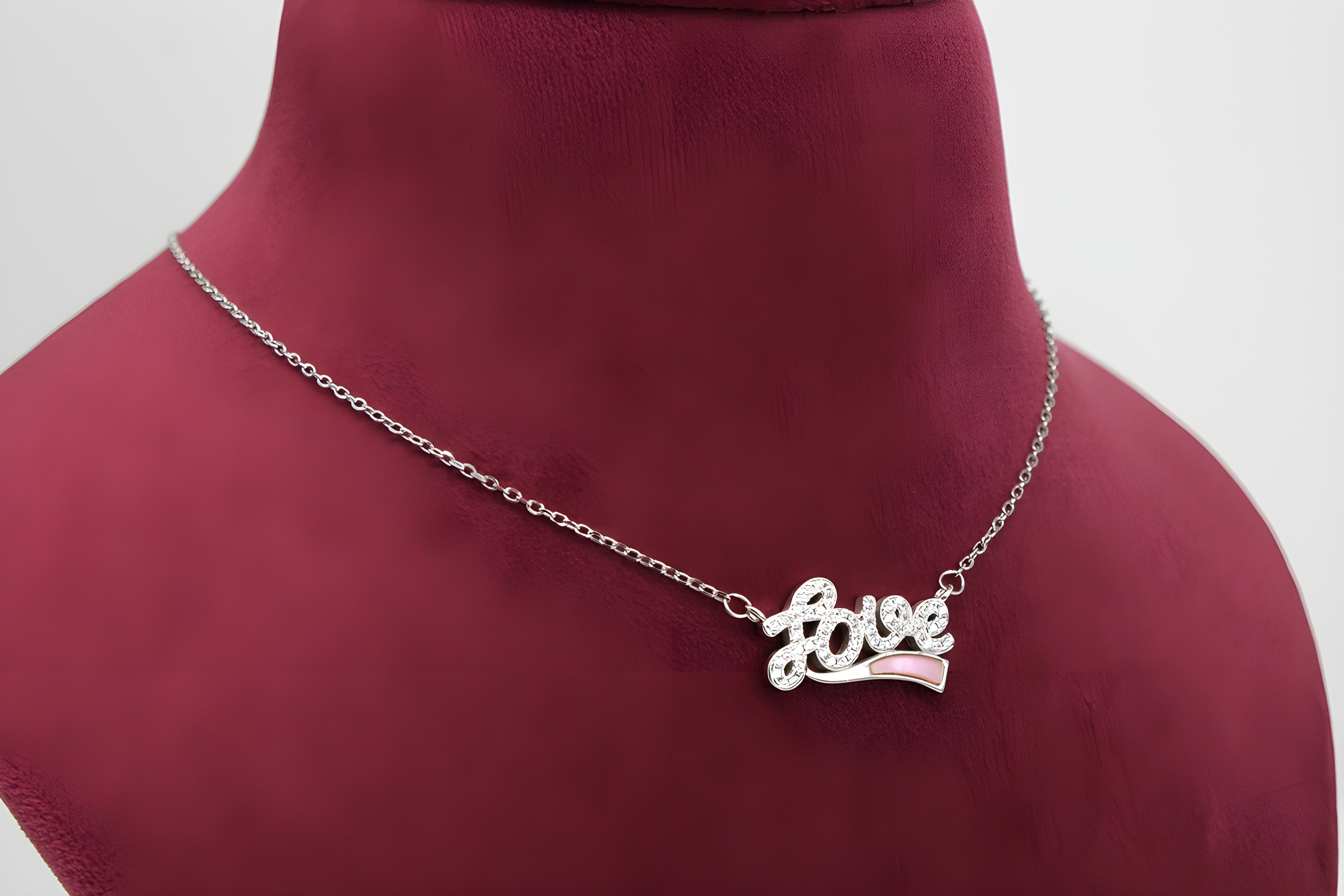 Sterling Silver VeeLux Premium Crystal LOVE Pendant