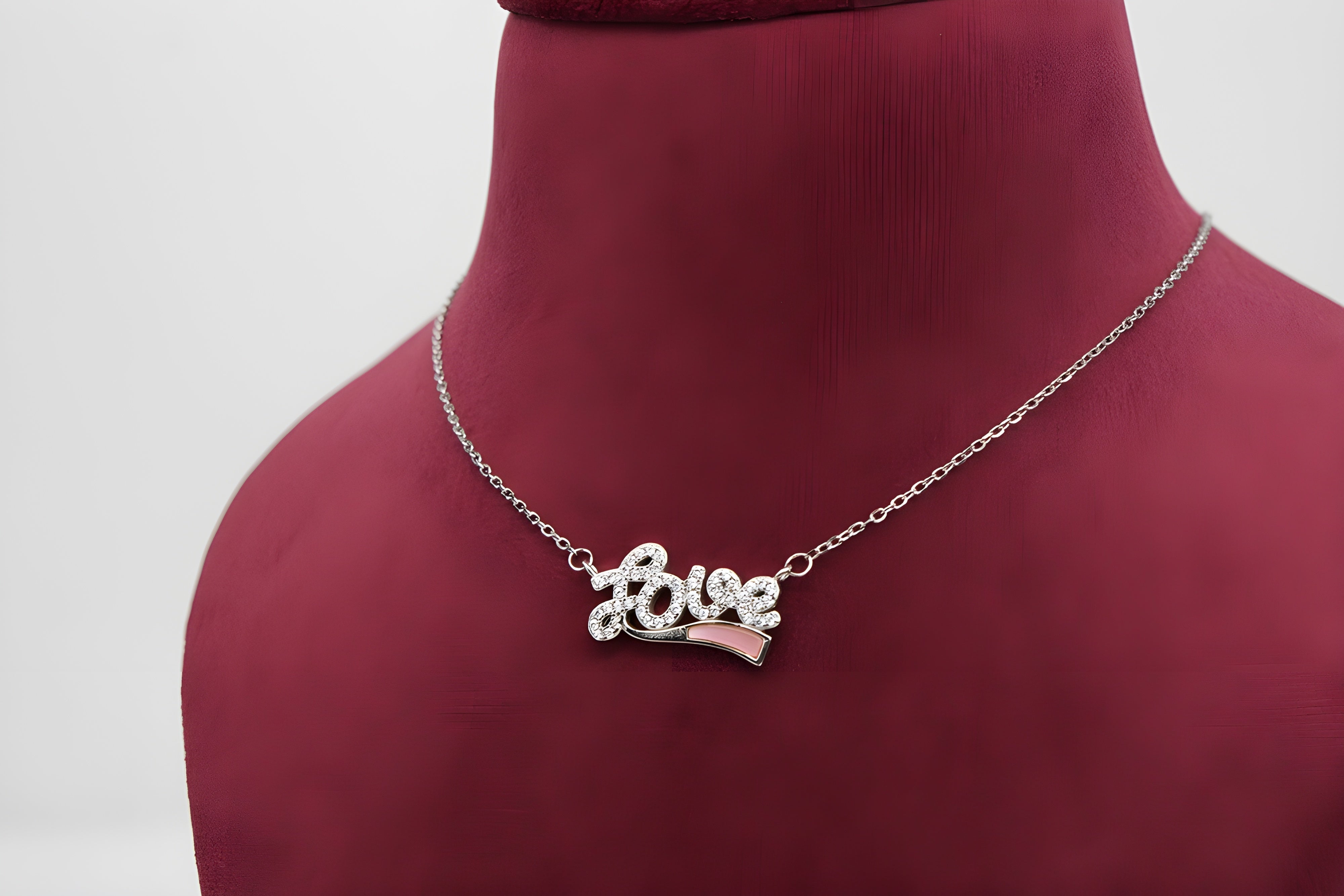 Sterling Silver VeeLux Premium Crystal LOVE Pendant