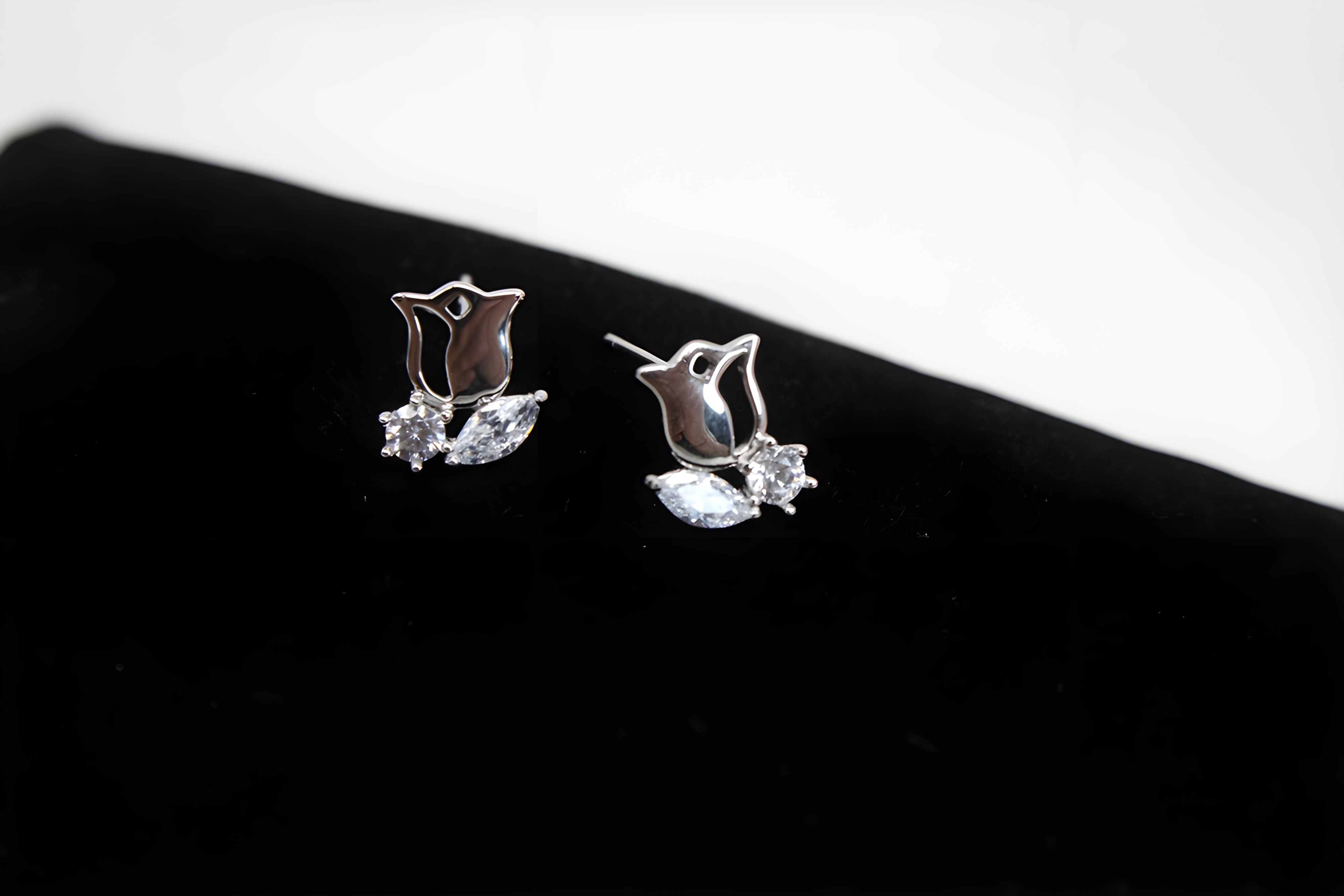 Chic Cascade Sterling Silver Crystal Earrings