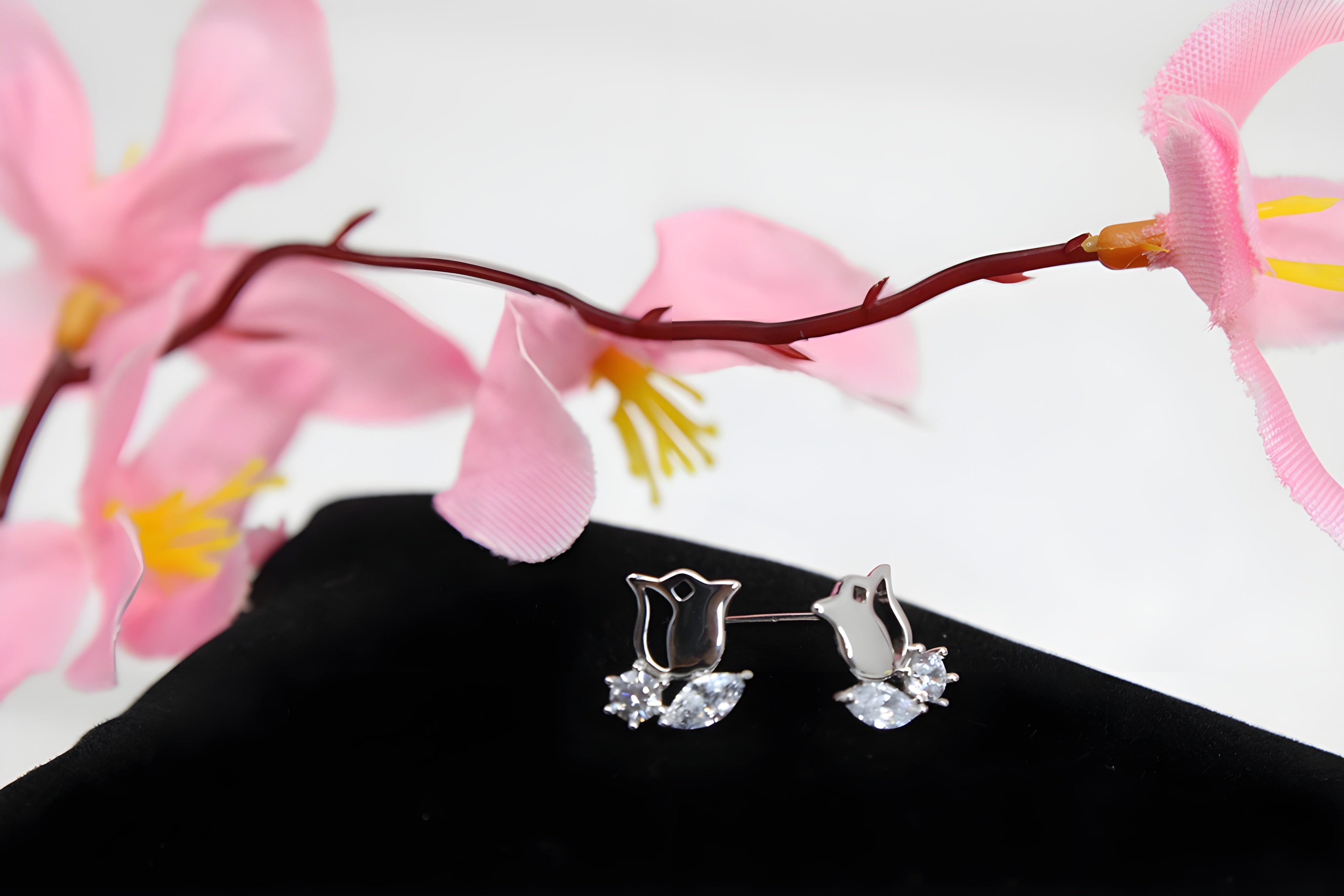 Chic Cascade Sterling Silver Crystal Earrings