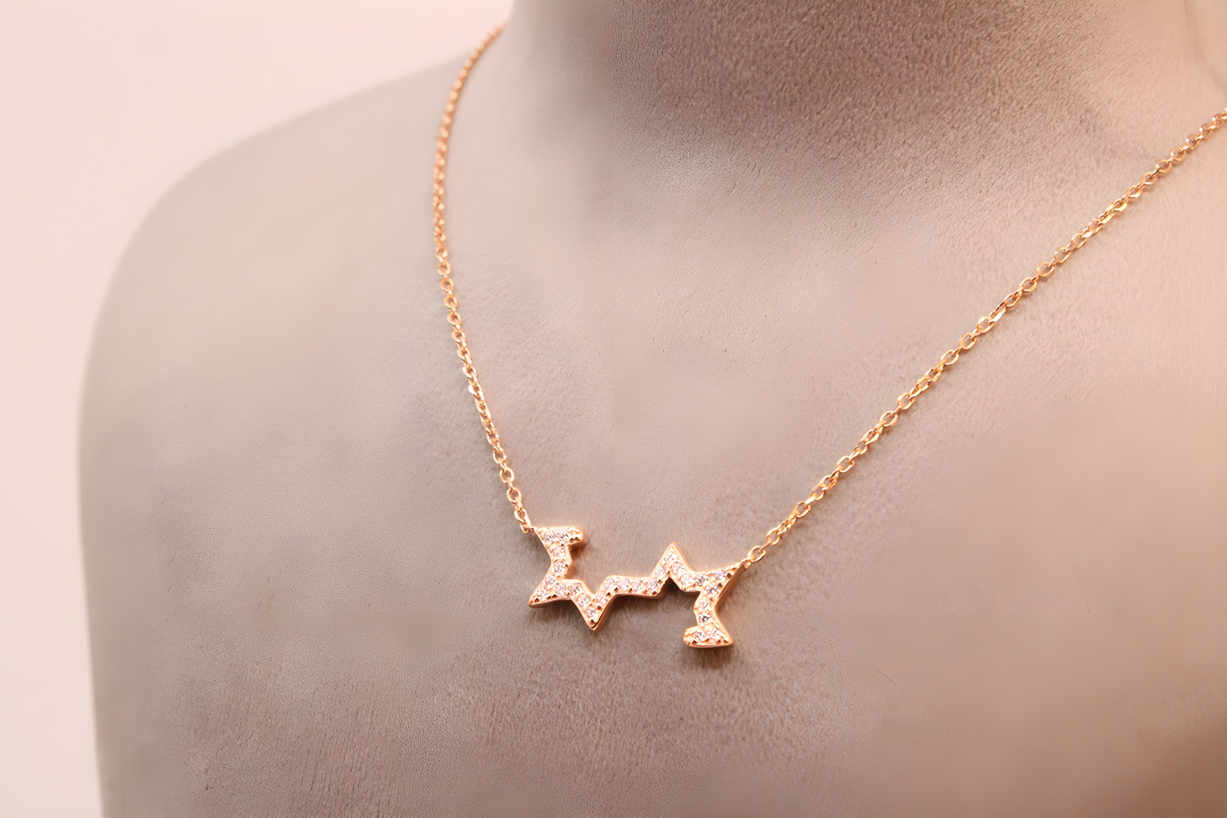 Golden Rhythm 92.5 Sterling Silver Heartbeat Pendant