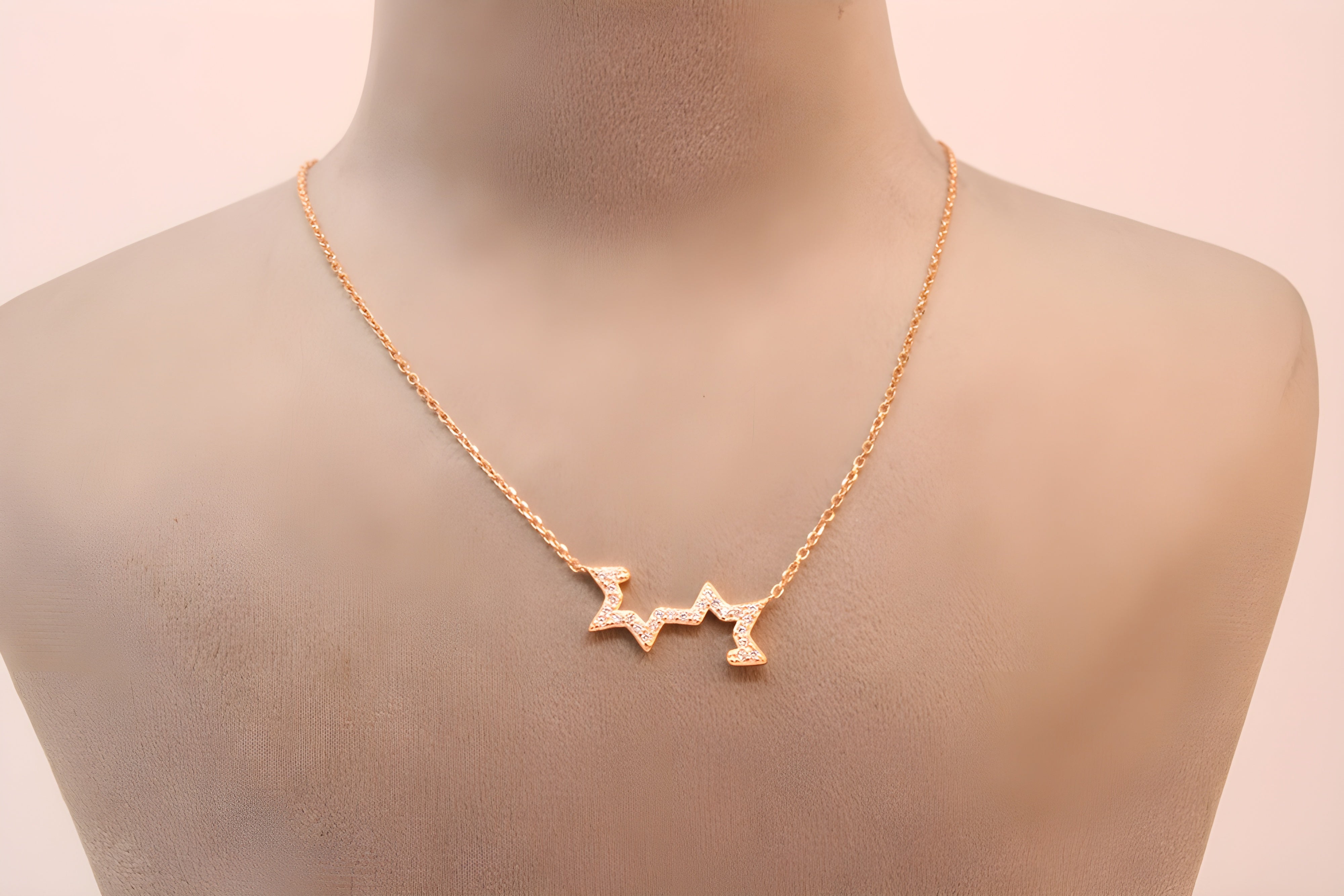 Golden Rhythm 92.5 Sterling Silver Heartbeat Pendant