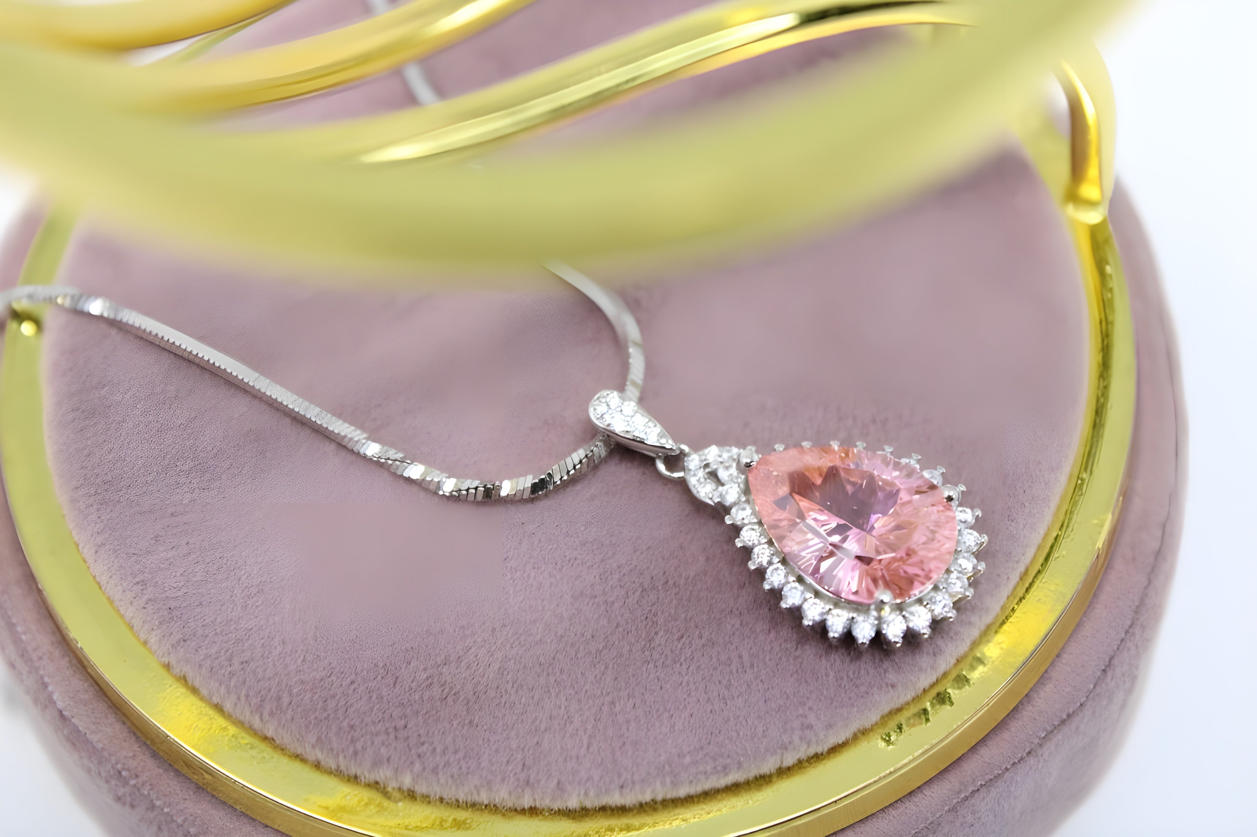 Twilight Peach Teardrop Elegance Pendant