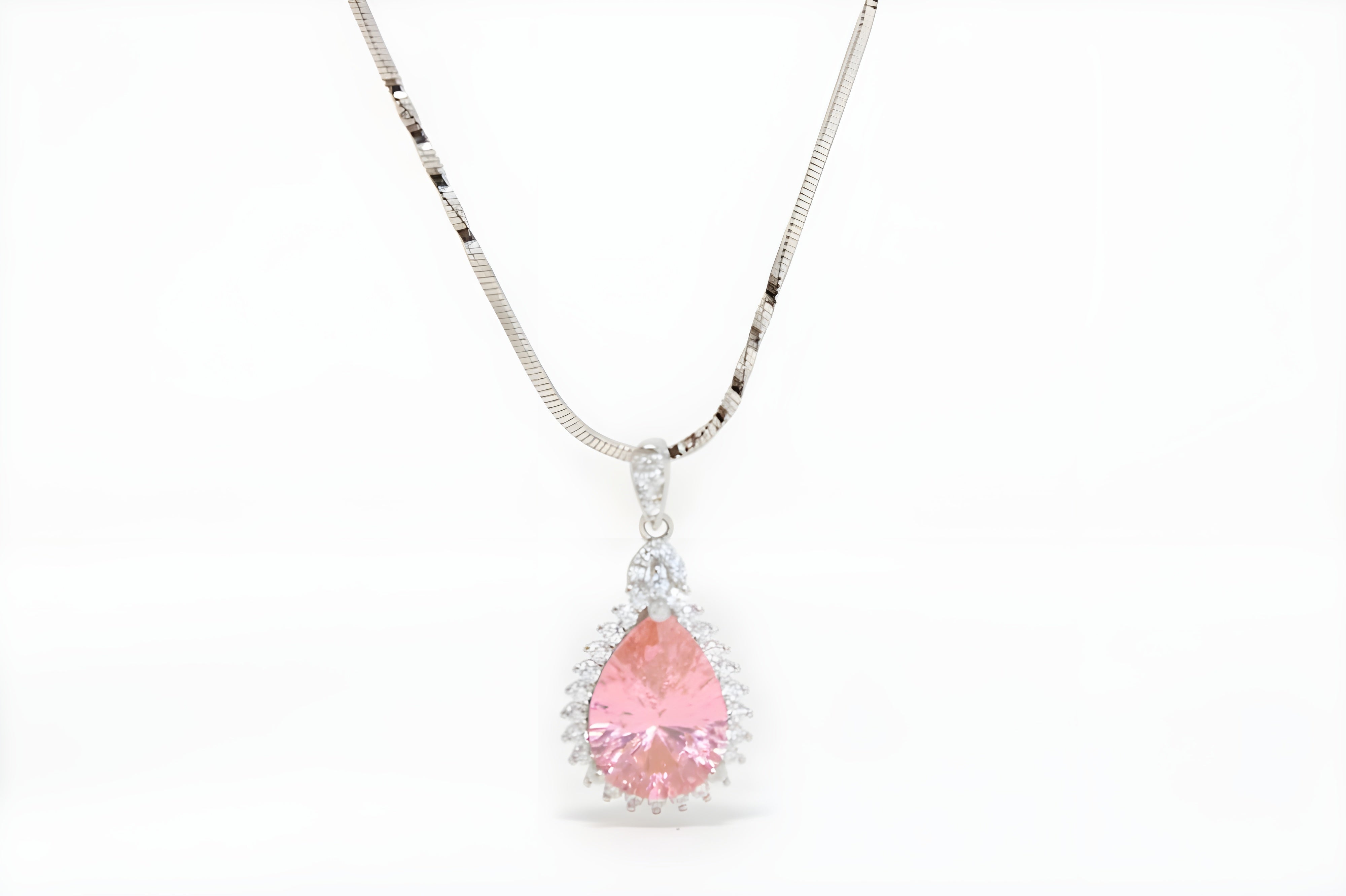 Twilight Peach Teardrop Elegance Pendant