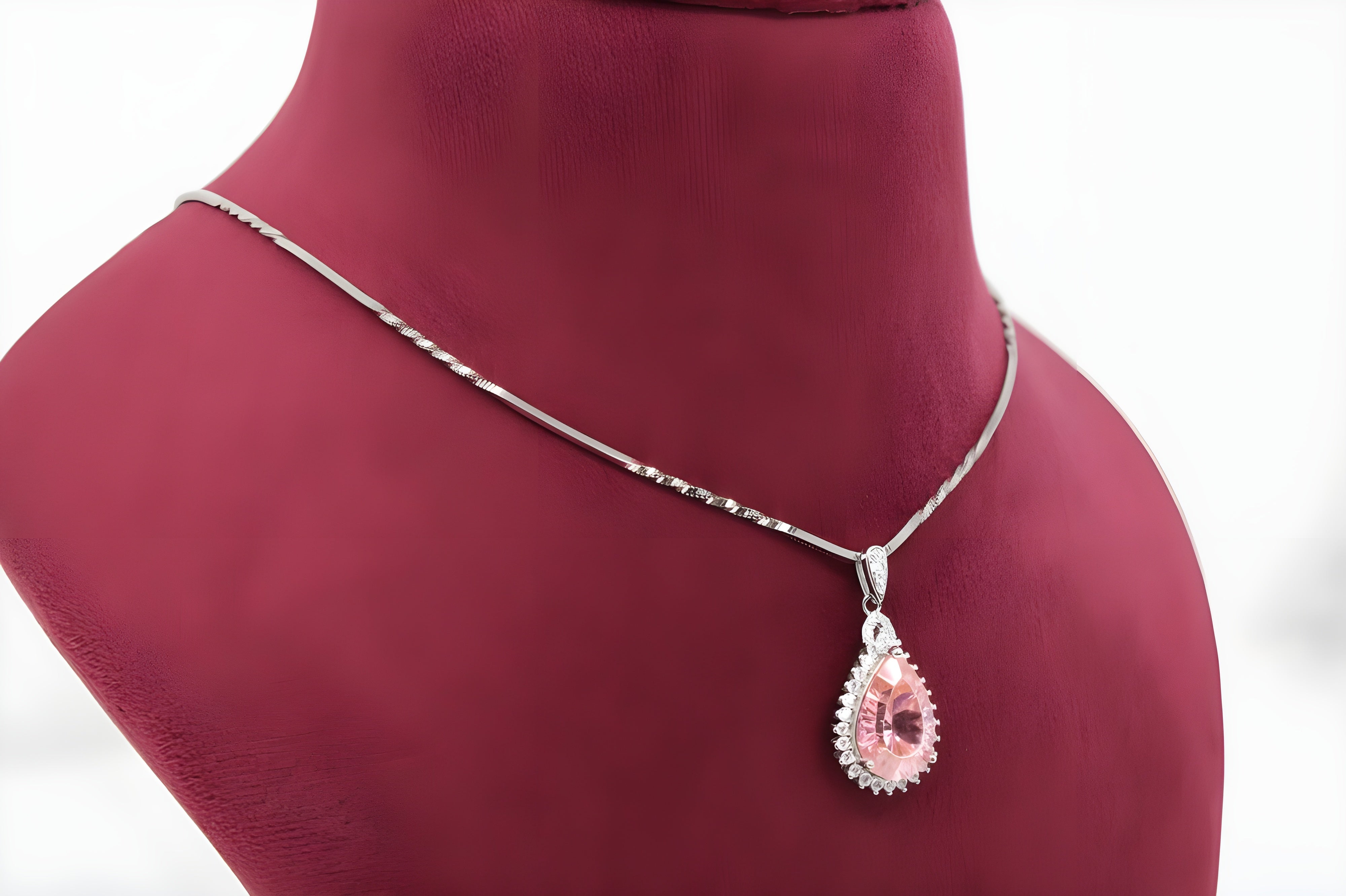 Twilight Peach Teardrop Elegance Pendant