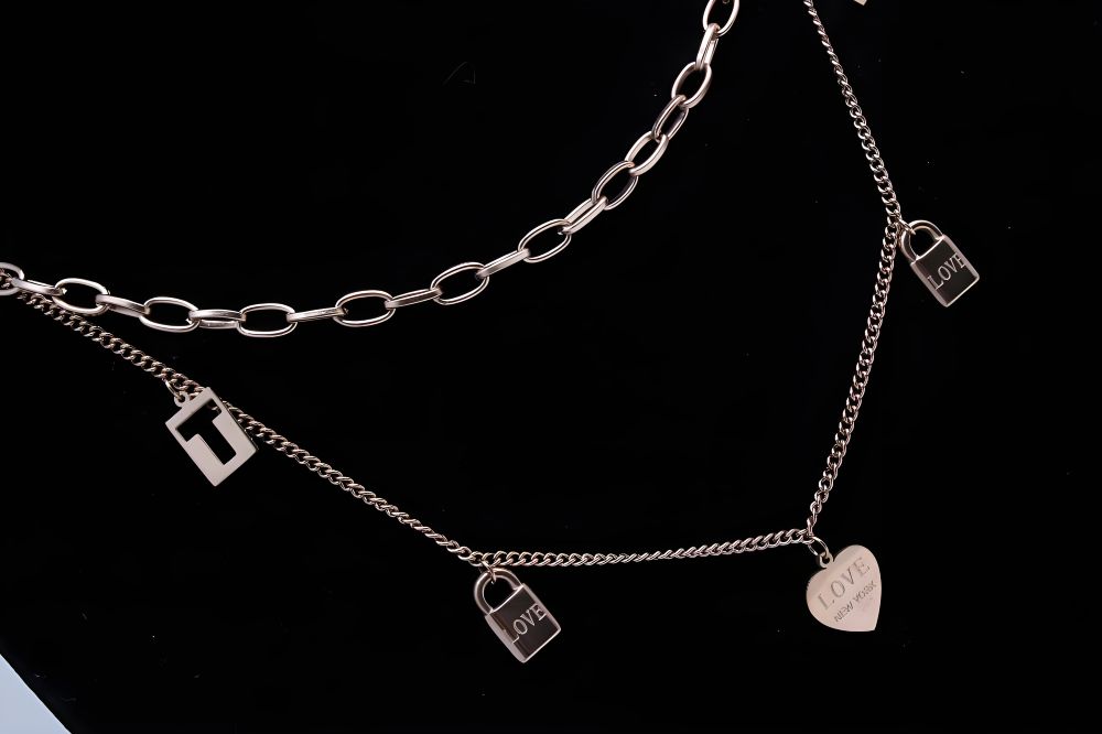Bronze Love Layered Heart-Shaped Pendant