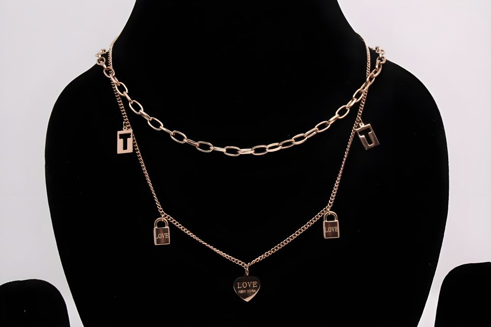 Bronze Love Layered Heart-Shaped Pendant