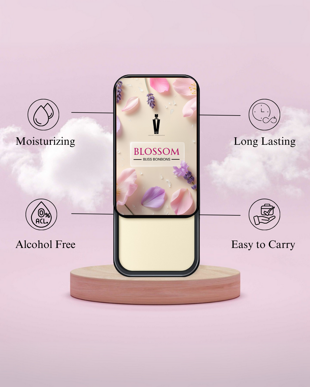 Blossom Bliss Bonbons – Floral Sweet Solid Perfume for Women | Travel-Friendly & Long-Lasting
