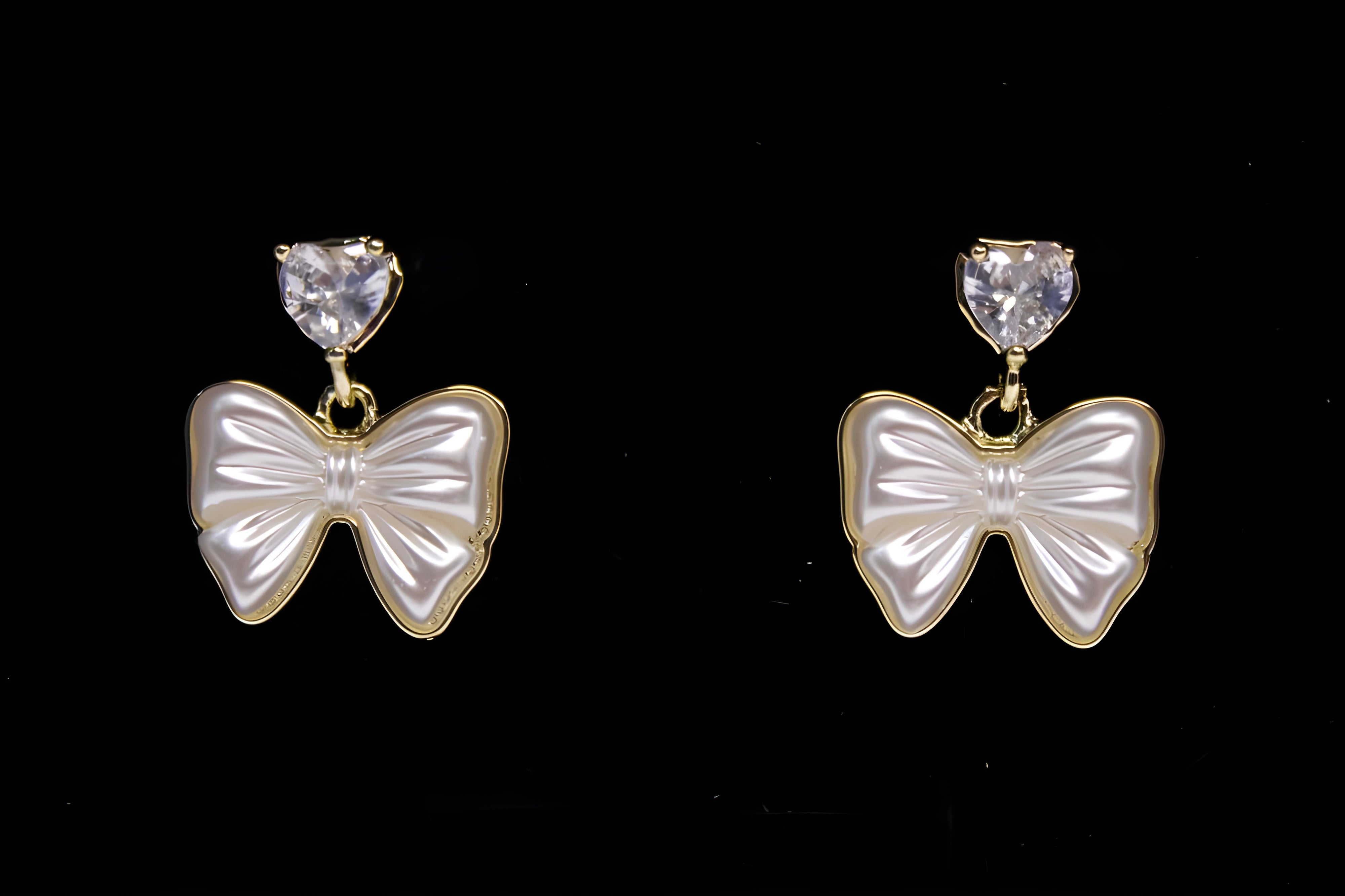 Snowflake Bow Artificial Diamond Earrings