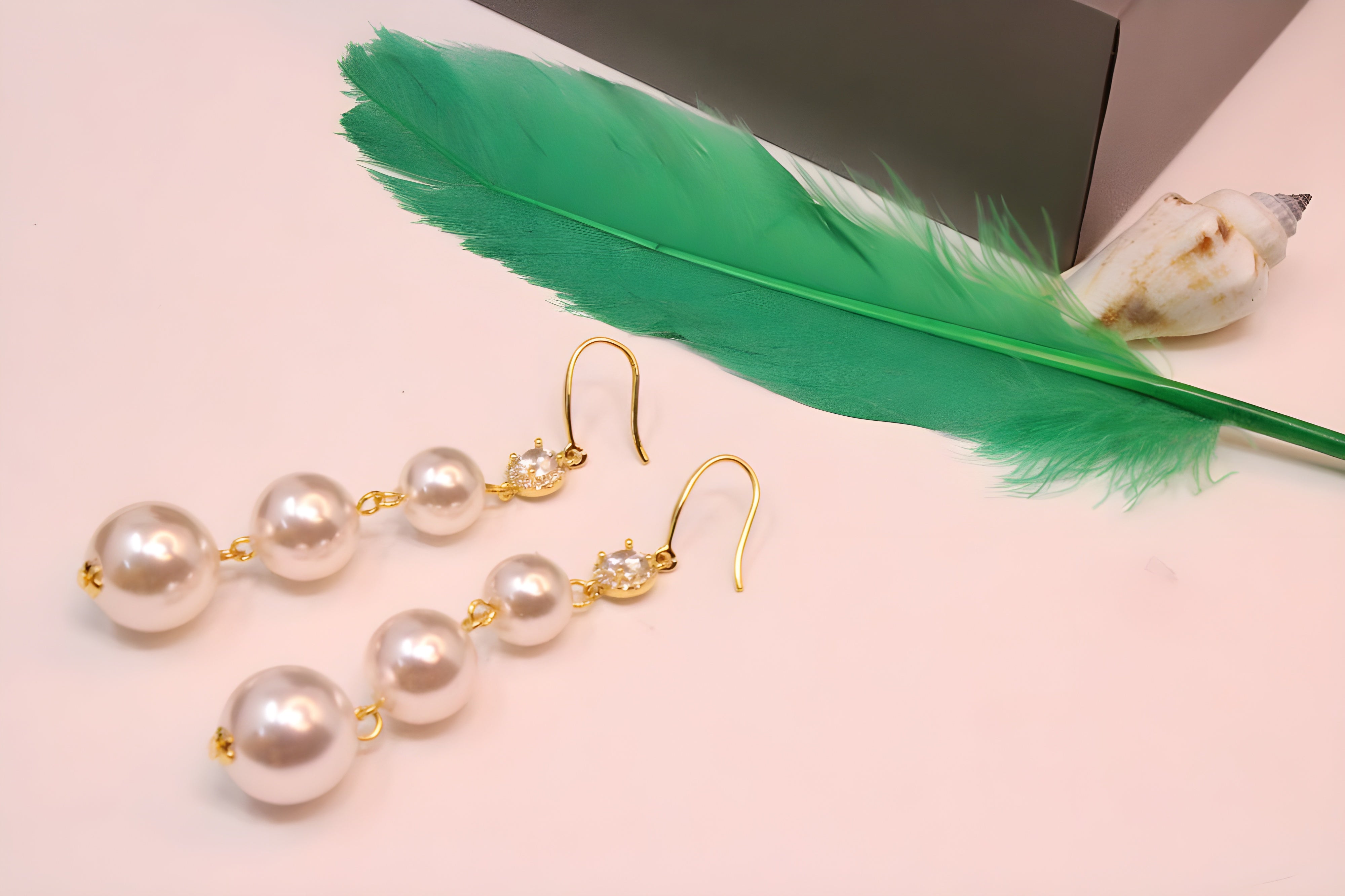 Pearly Harmony Dual-Tone Earrings