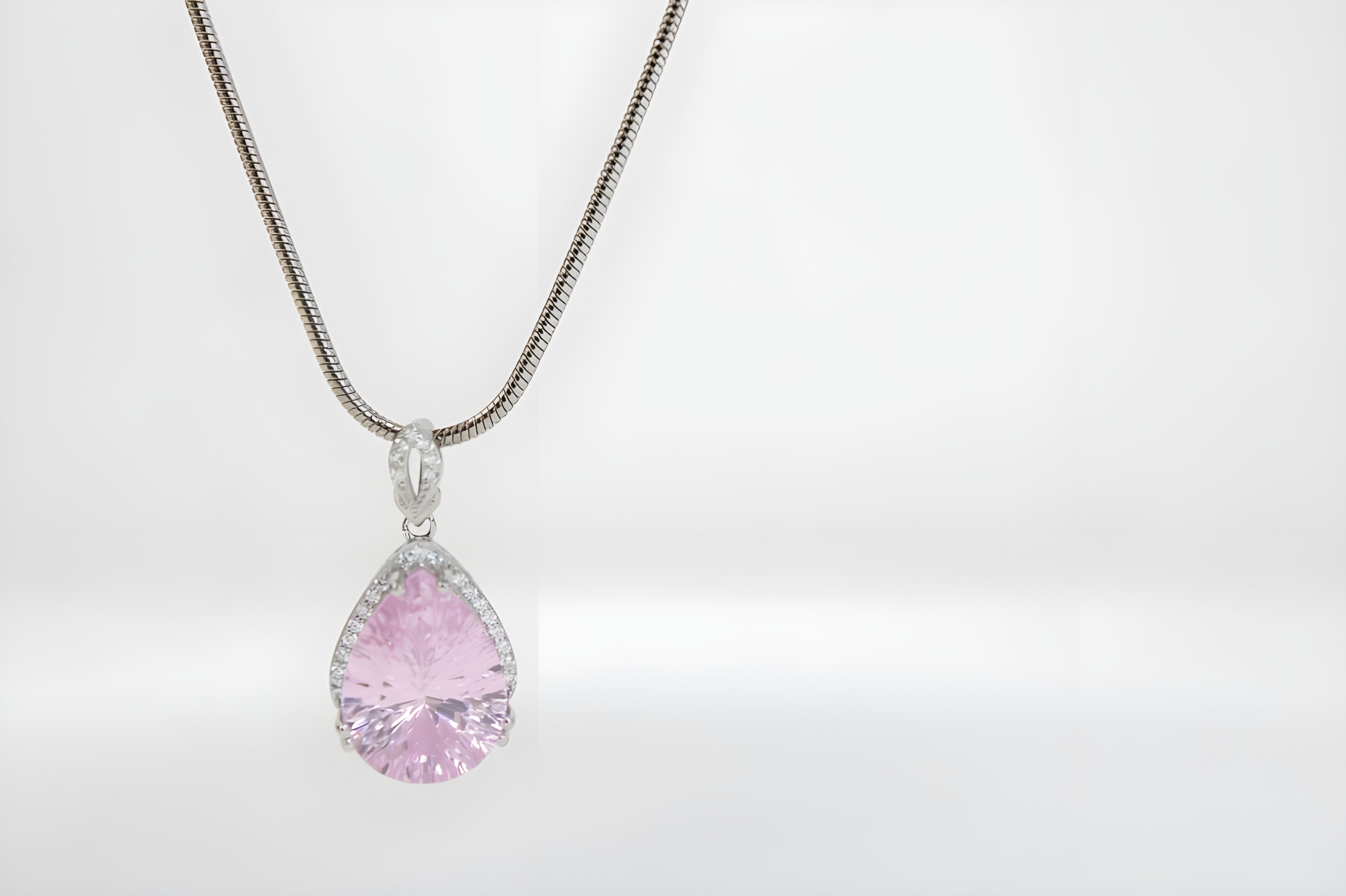 Blush Serenity Teardrop Pendant with VeeLux Crystal Accents