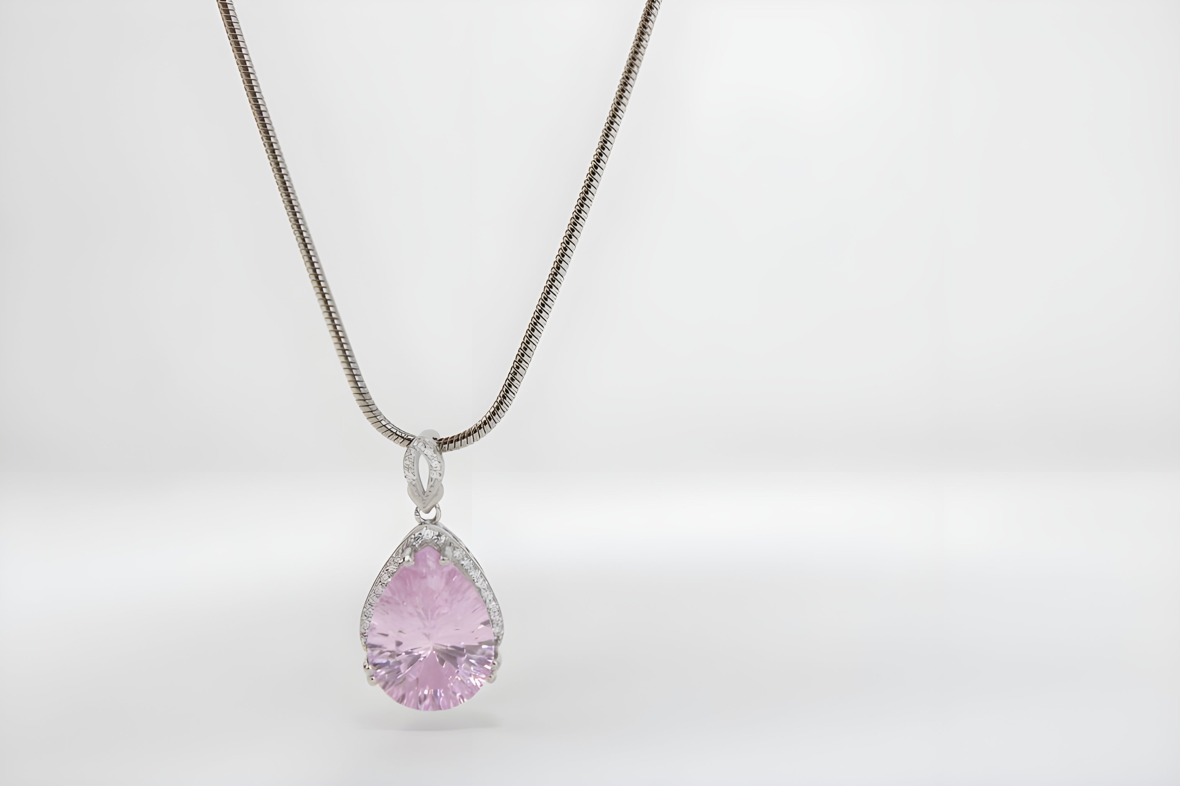 Blush Serenity Teardrop Pendant with VeeLux Crystal Accents