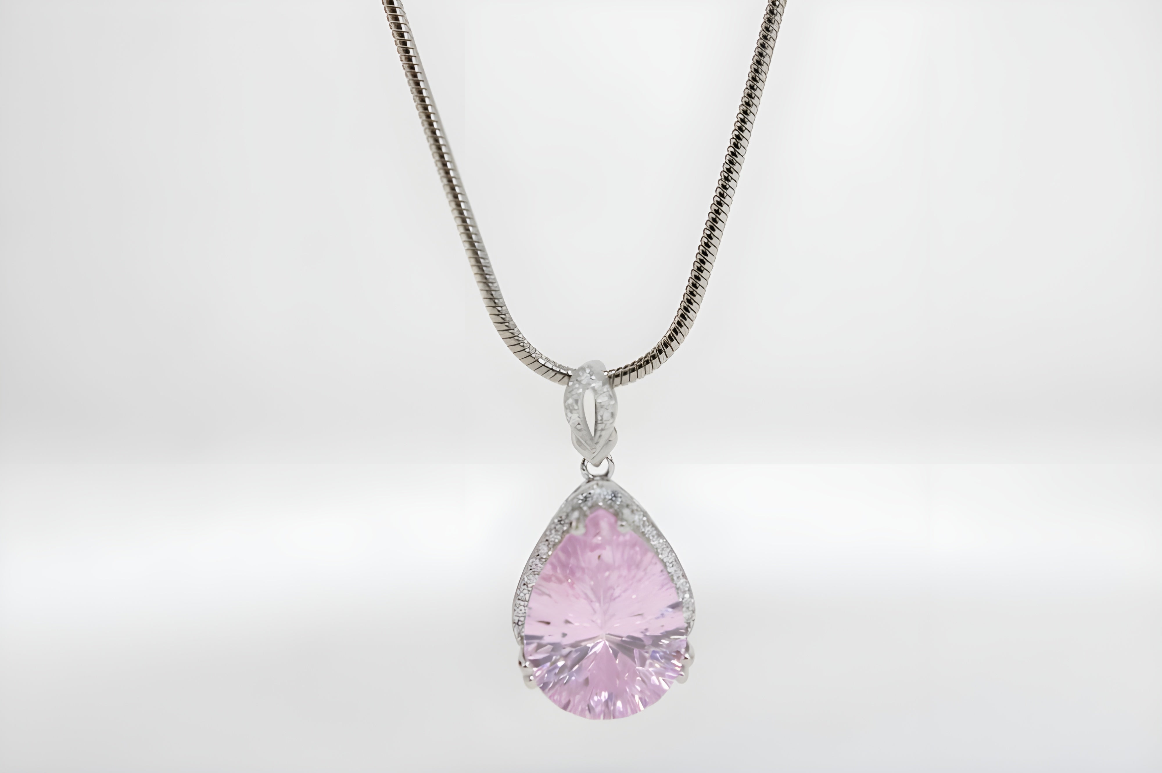 Blush Serenity Teardrop Pendant with VeeLux Crystal Accents