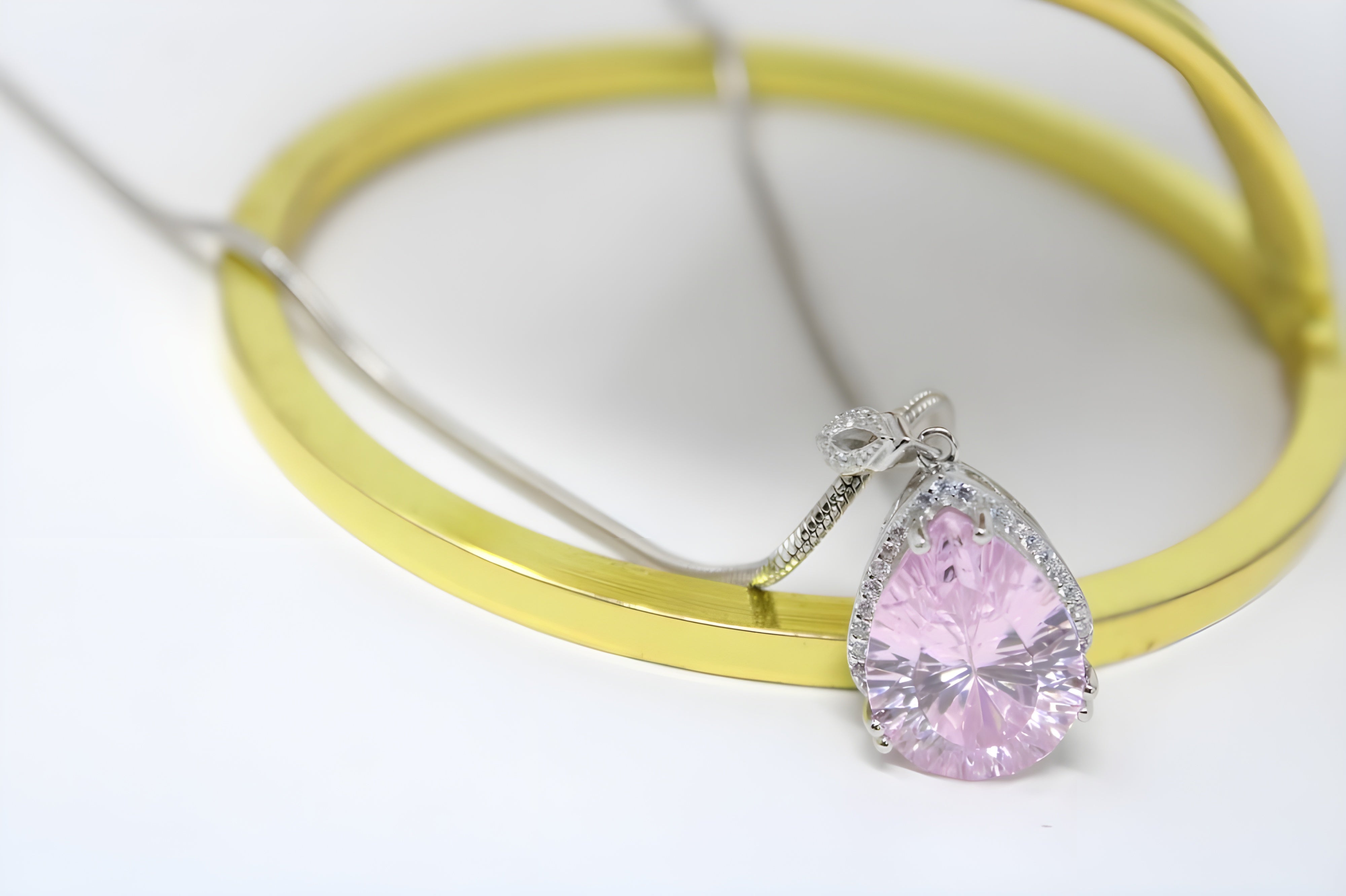 Blush Serenity Teardrop Pendant with VeeLux Crystal Accents