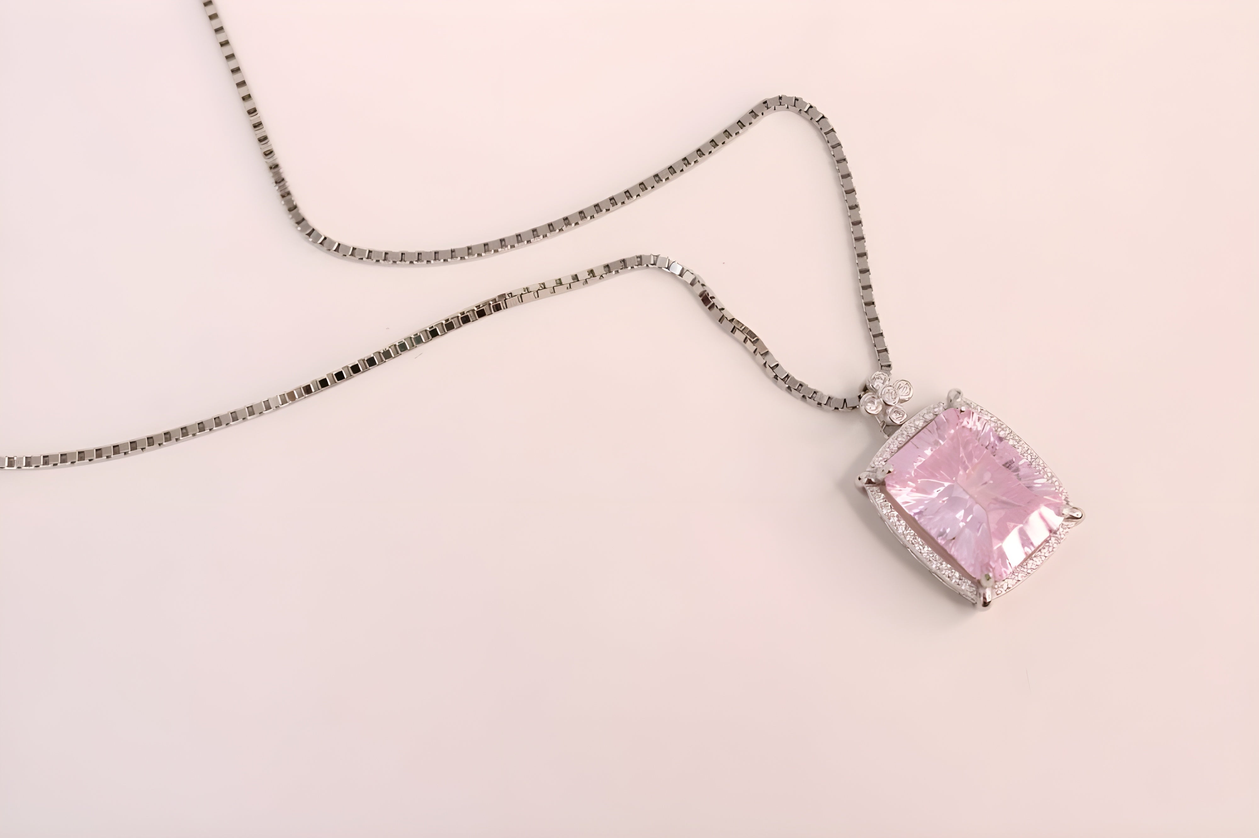 Blossom Radiance Floral Cushion-Cut Pendant with VeeLux Accents