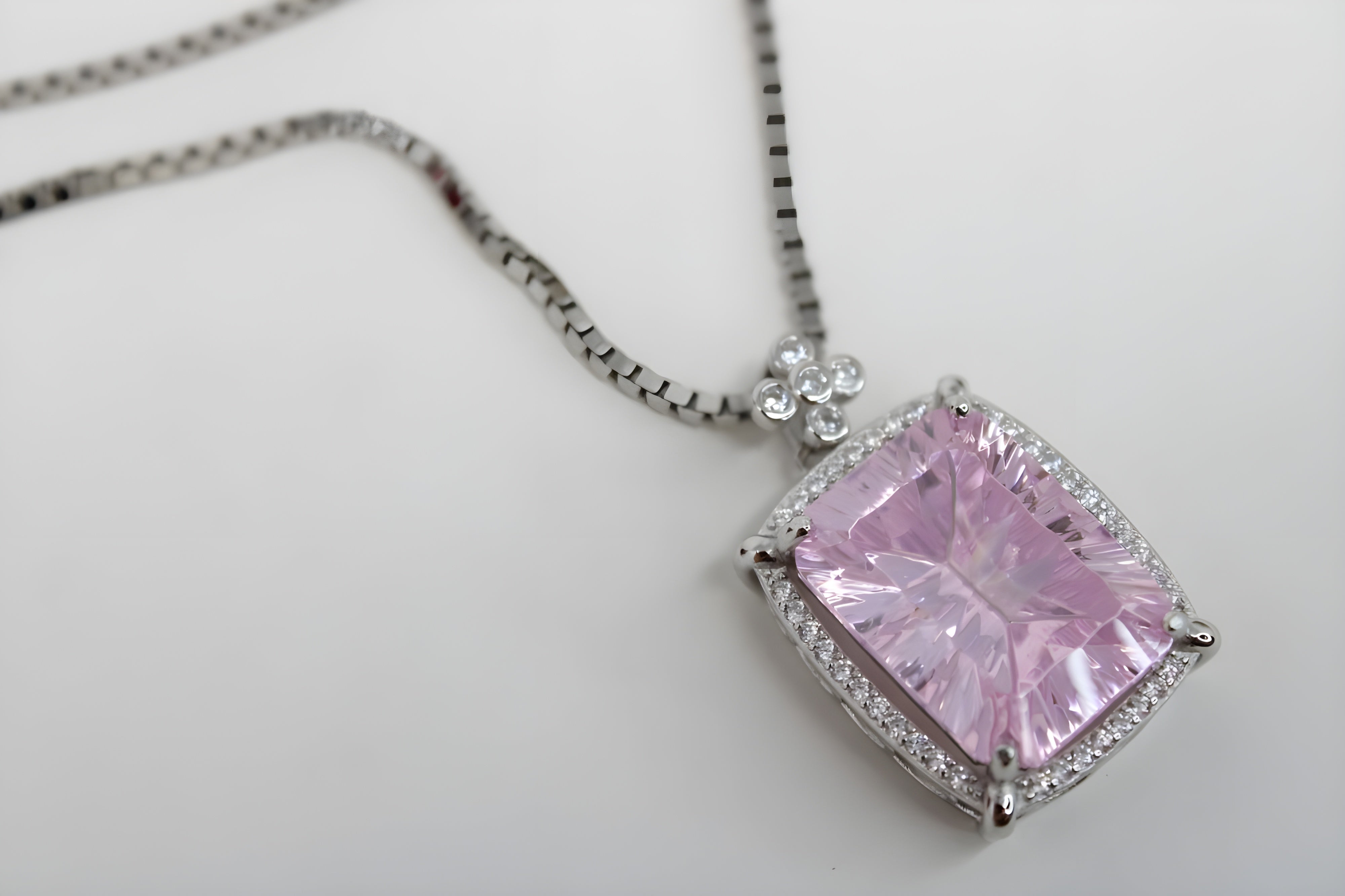 Blossom Radiance Floral Cushion-Cut Pendant with VeeLux Accents