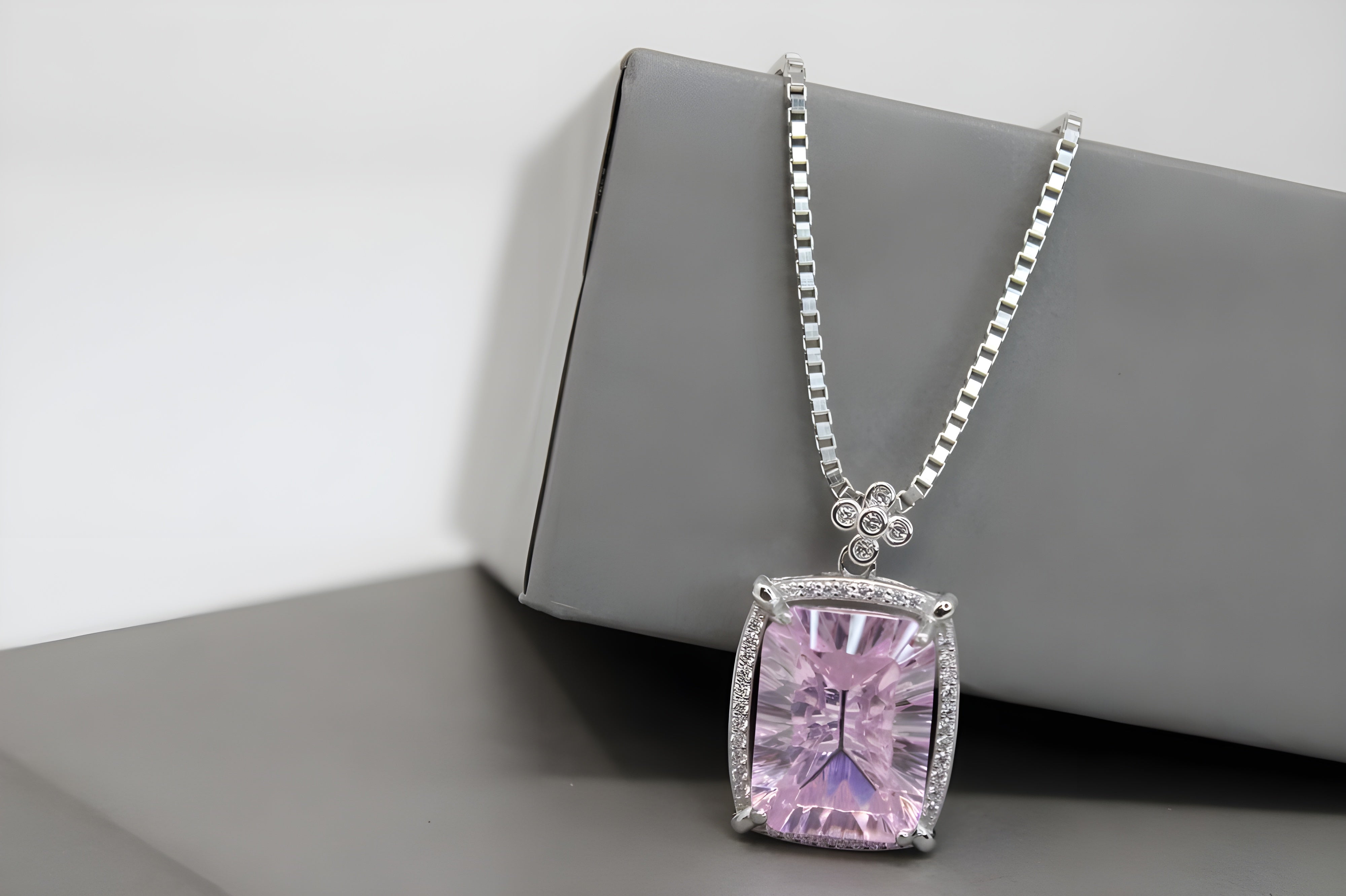 Blossom Radiance Floral Cushion-Cut Pendant with VeeLux Accents