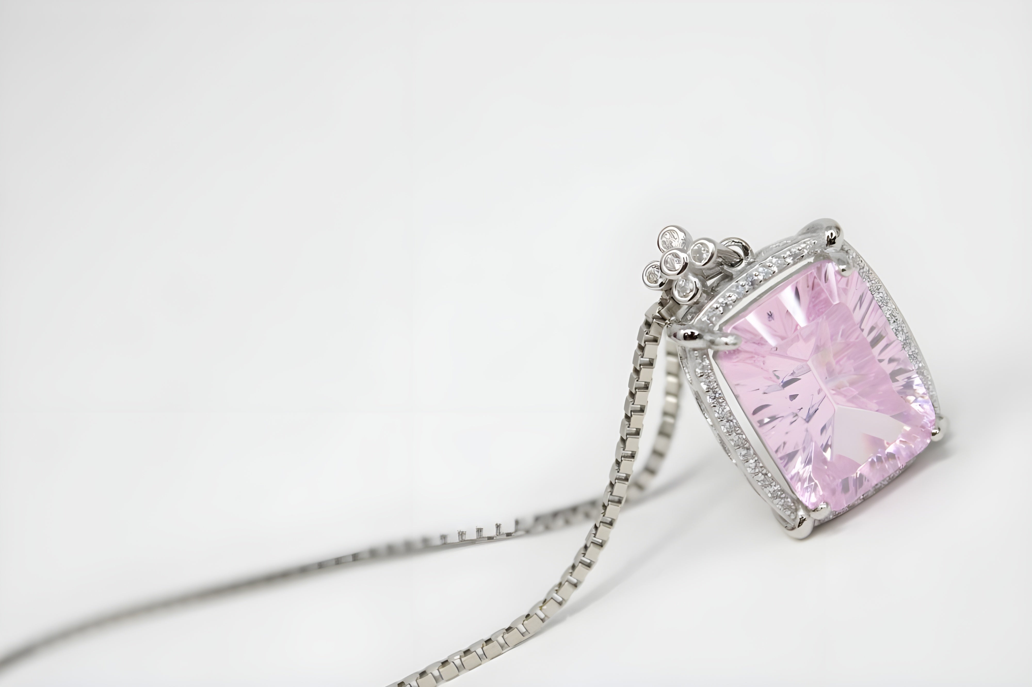 Blossom Radiance Floral Cushion-Cut Pendant with VeeLux Accents