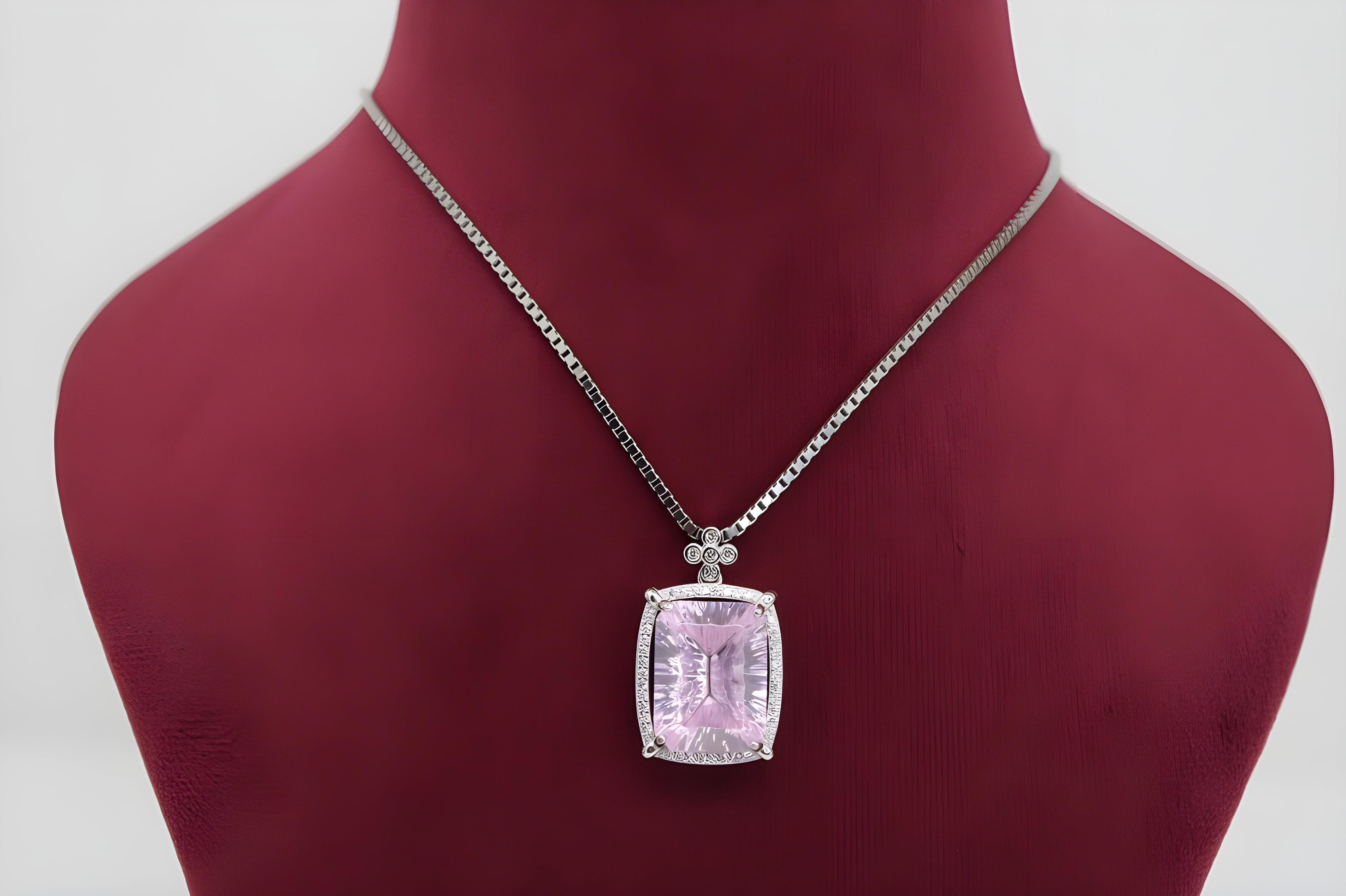 Blossom Radiance Floral Cushion-Cut Pendant with VeeLux Accents