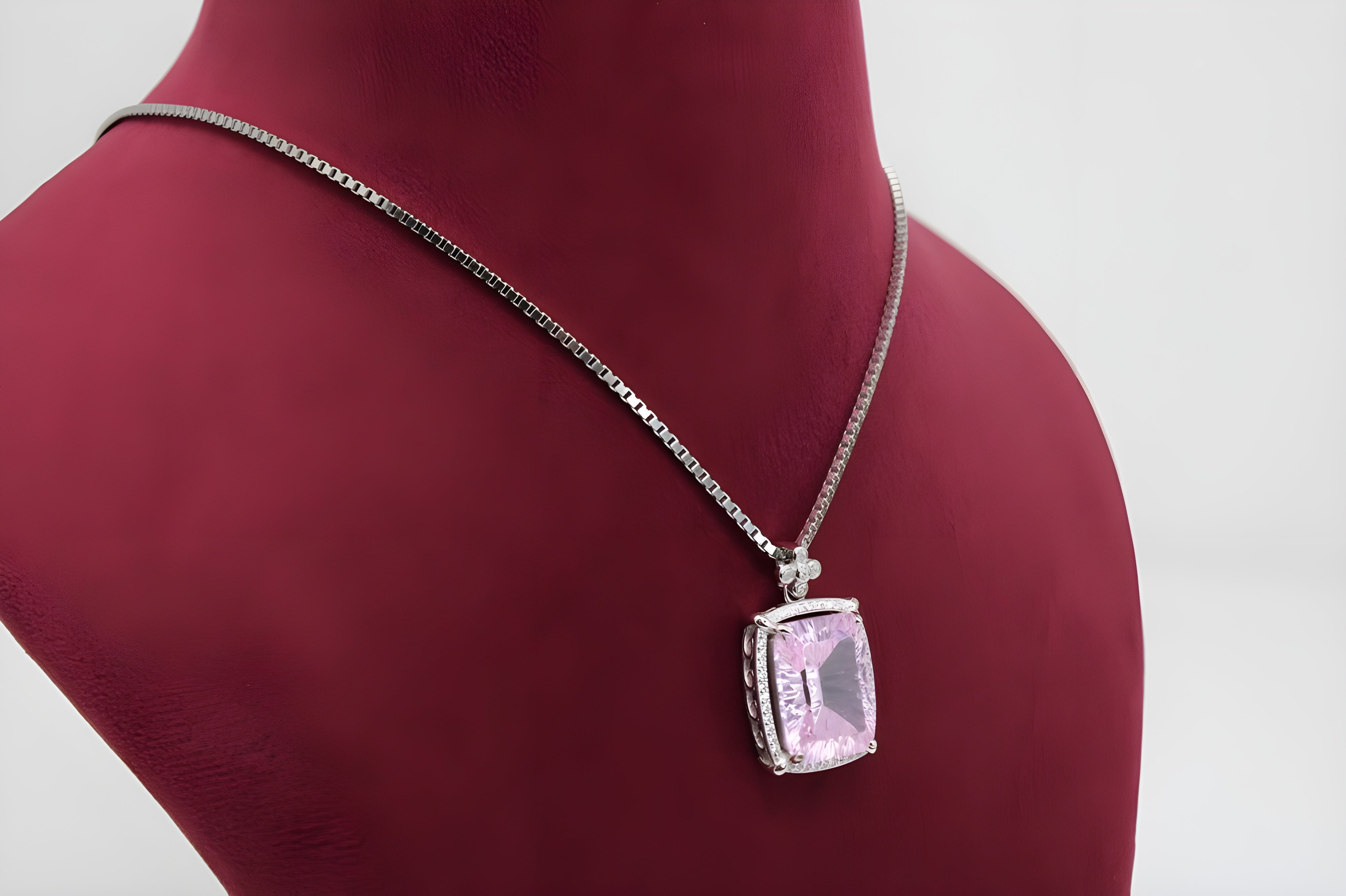 Blossom Radiance Floral Cushion-Cut Pendant with VeeLux Accents