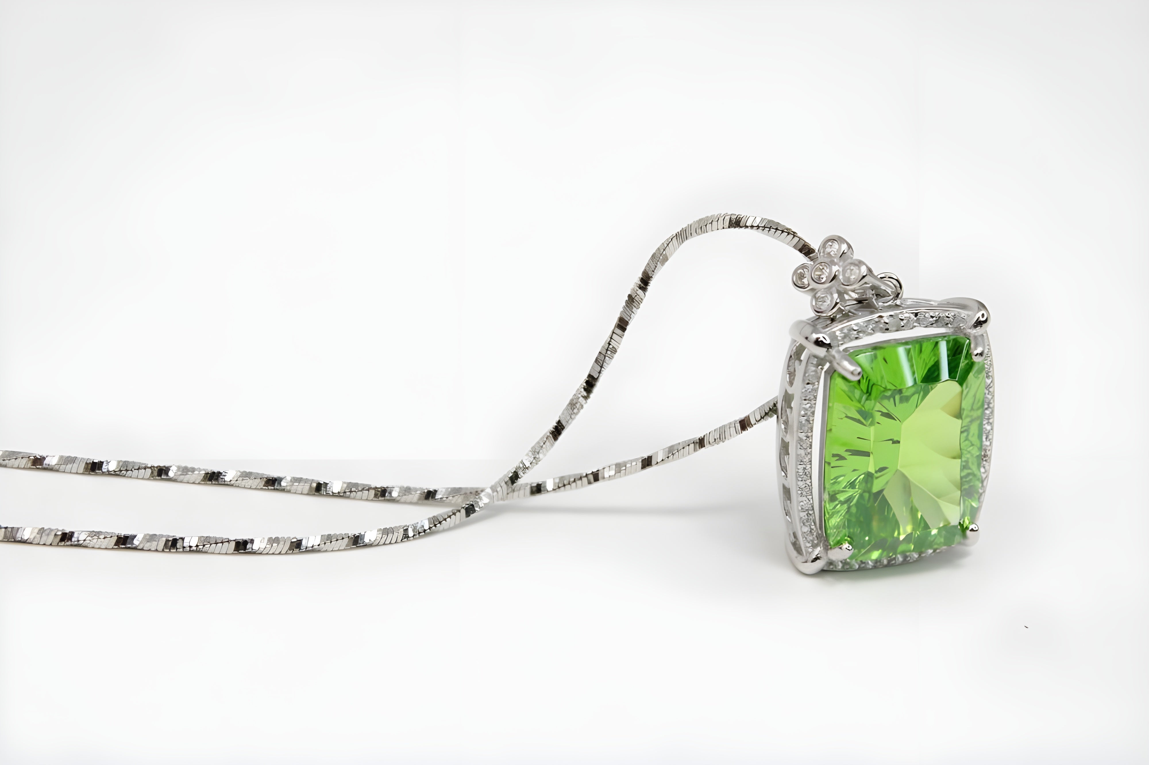 Ocean Serenity Rectangle Pendant with VeeLux Crystal Swirl