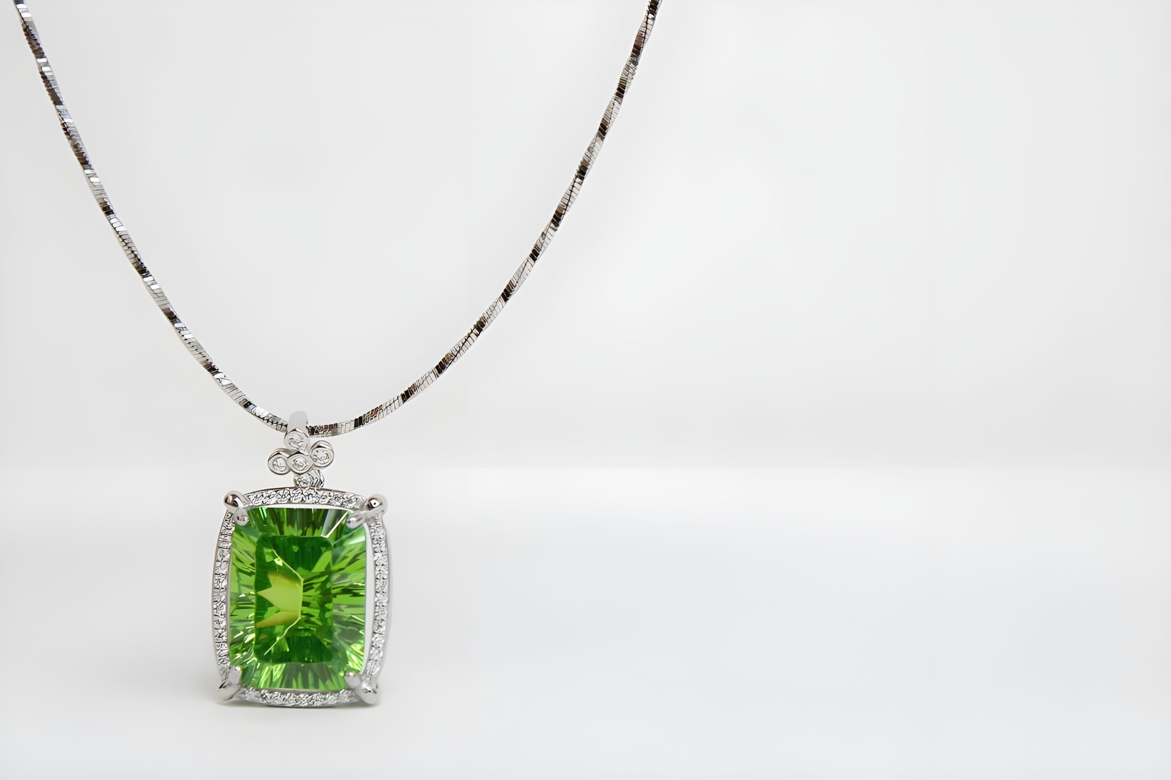 Ocean Serenity Rectangle Pendant with VeeLux Crystal Swirl