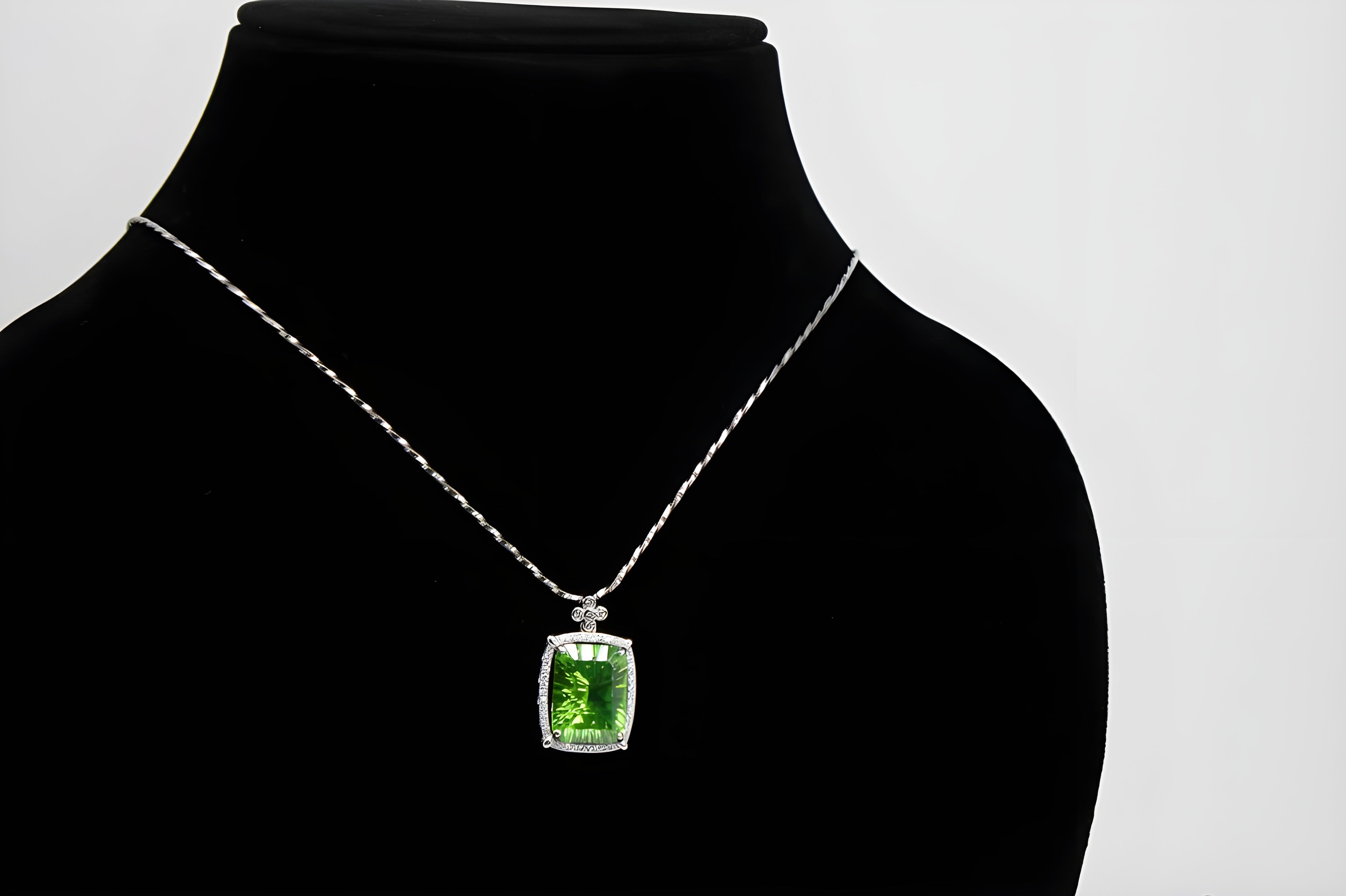 Ocean Serenity Rectangle Pendant with VeeLux Crystal Swirl