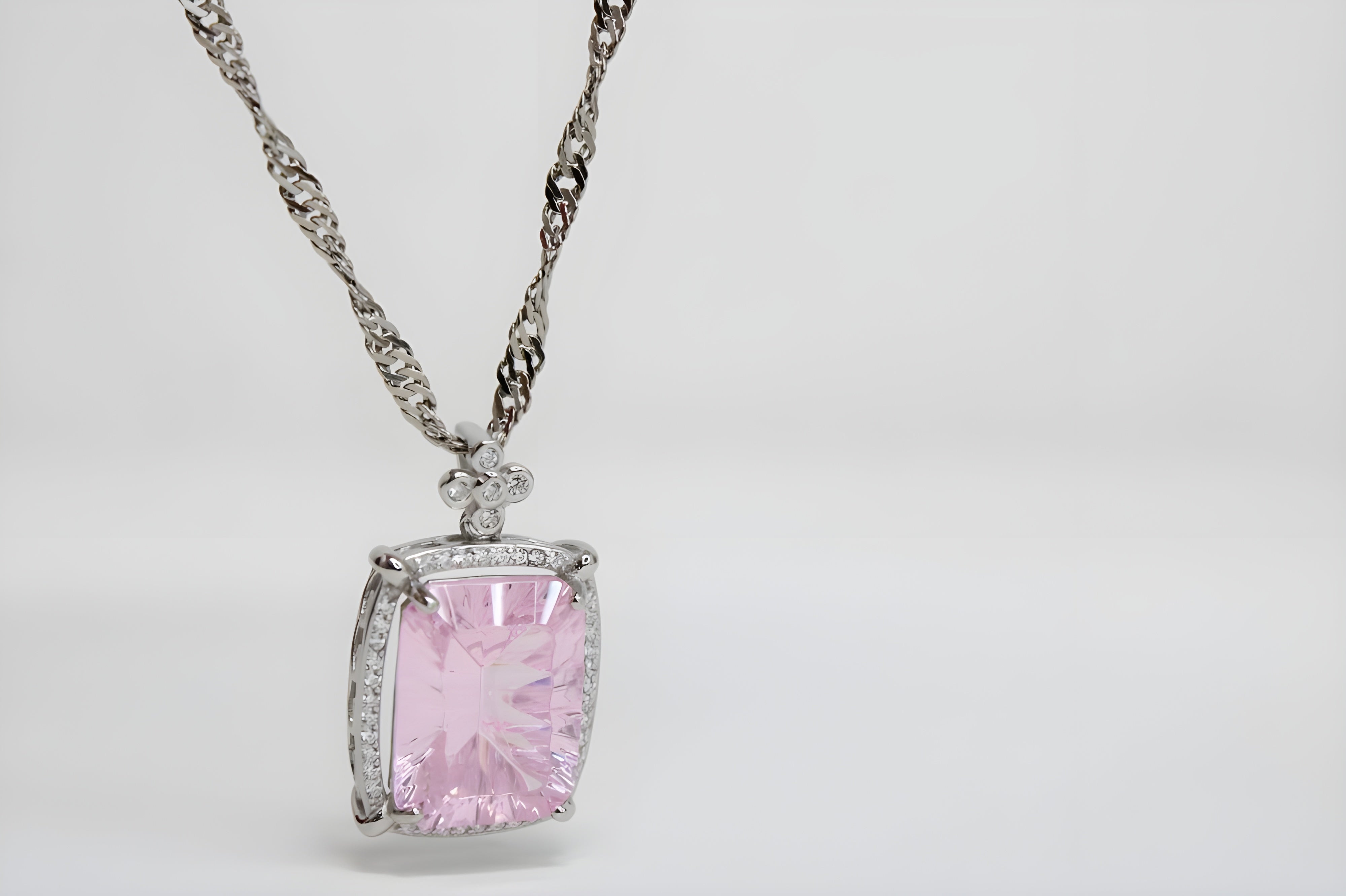 Blossom Charm Cushion Pendant with VeeLux Floral Accents