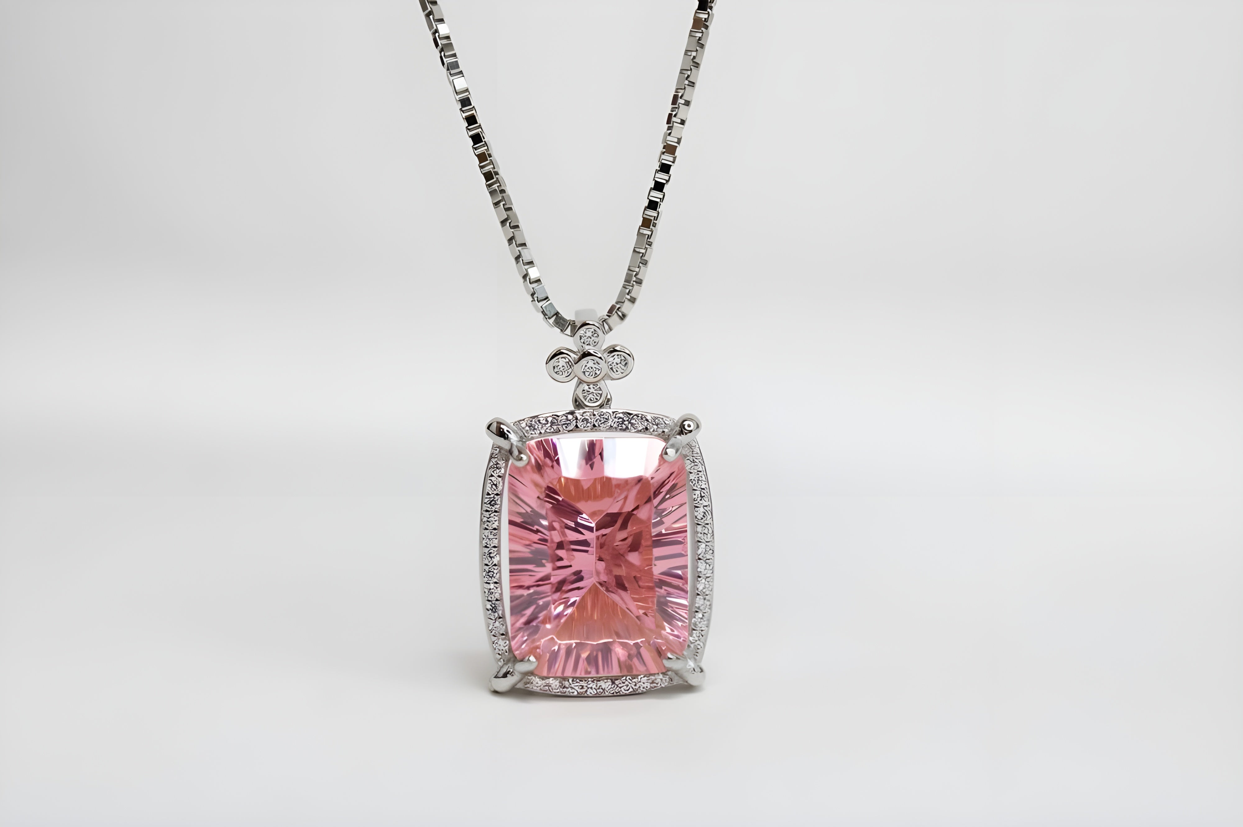 Sunset Glow Cushion Pendant with VeeLux Floral Accents