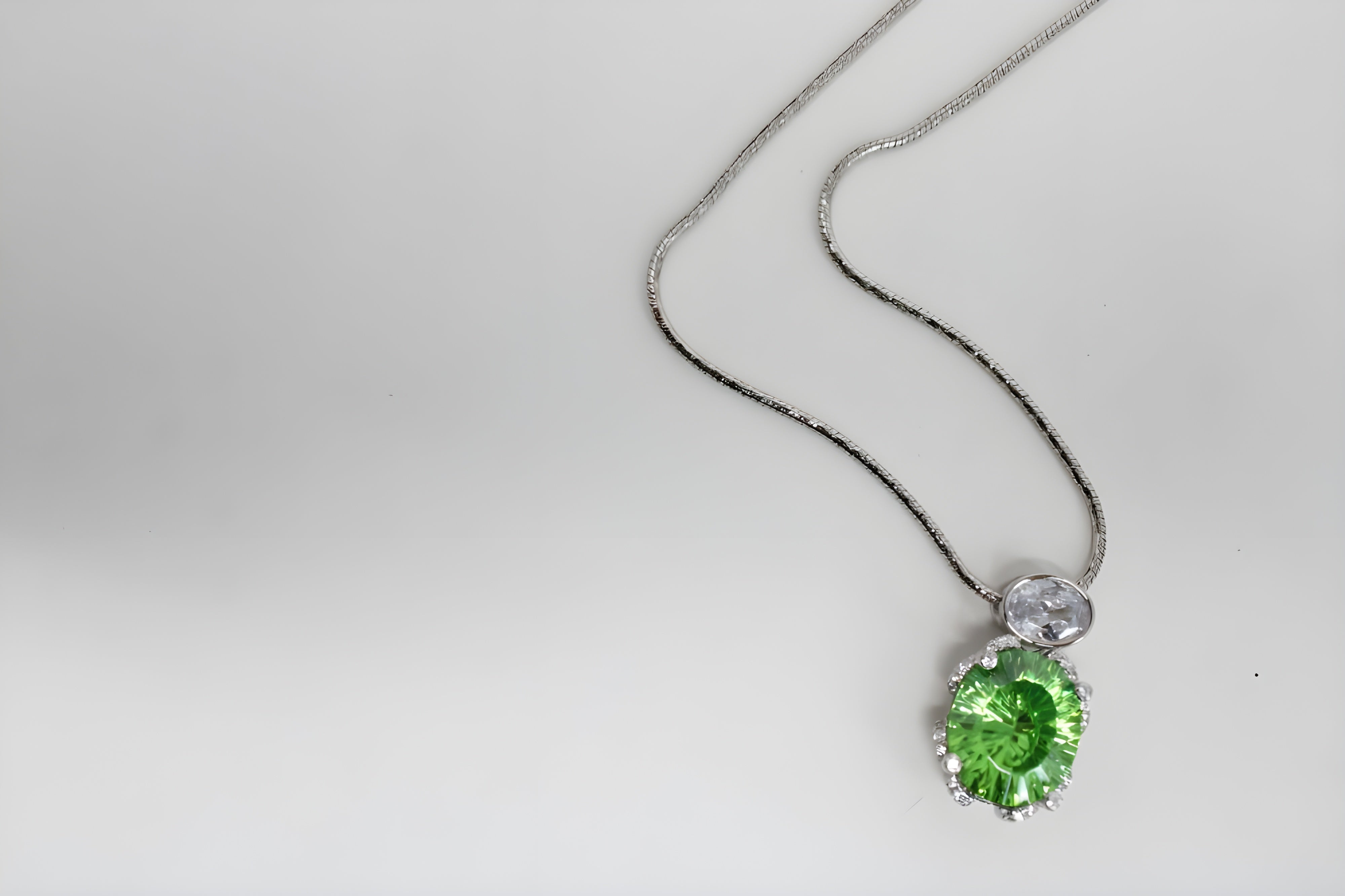 Emerald Glow Double Crystal Pendant with VeeLux Accents