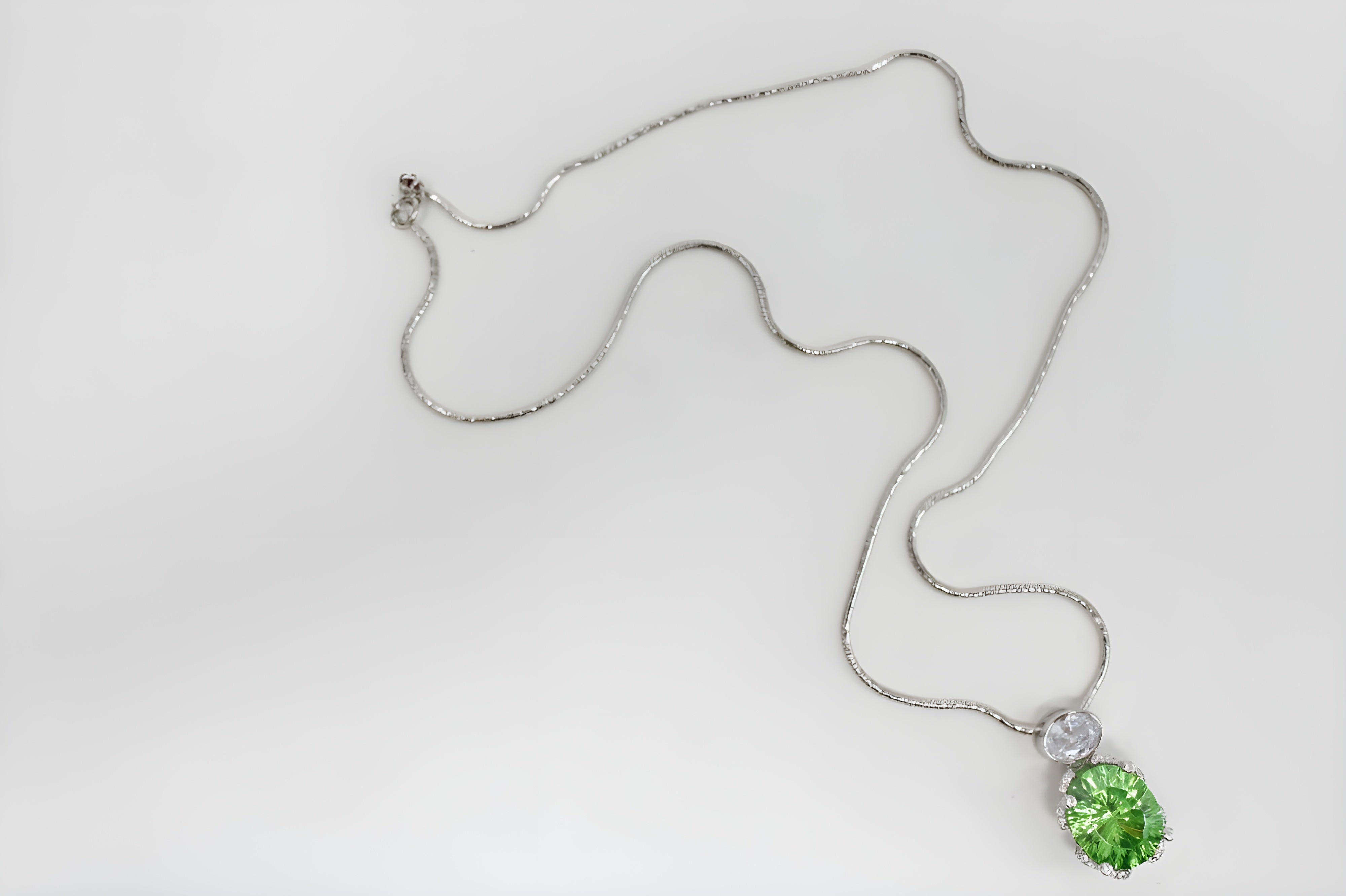 Emerald Glow Double Crystal Pendant with VeeLux Accents