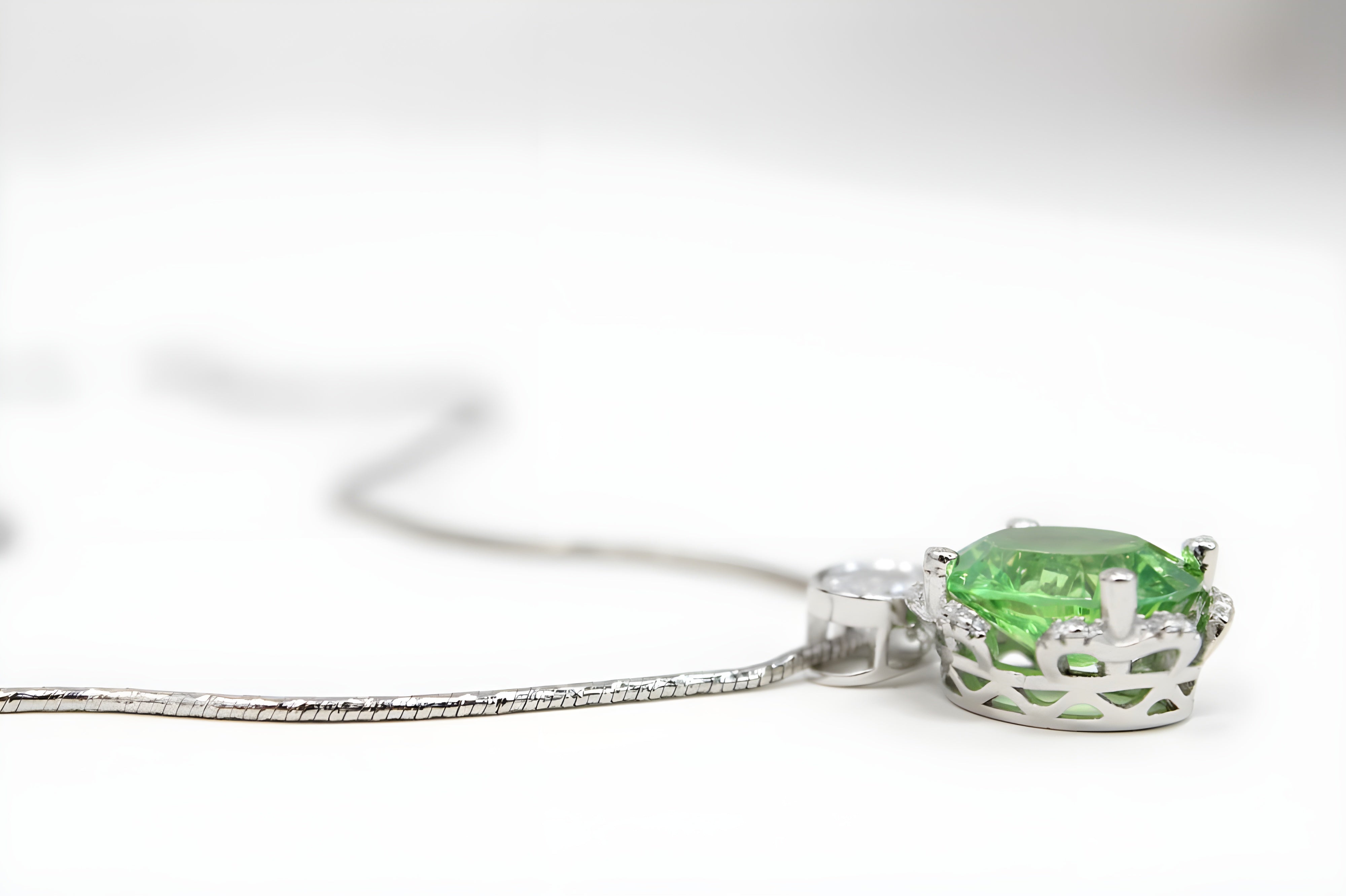 Emerald Glow Double Crystal Pendant with VeeLux Accents