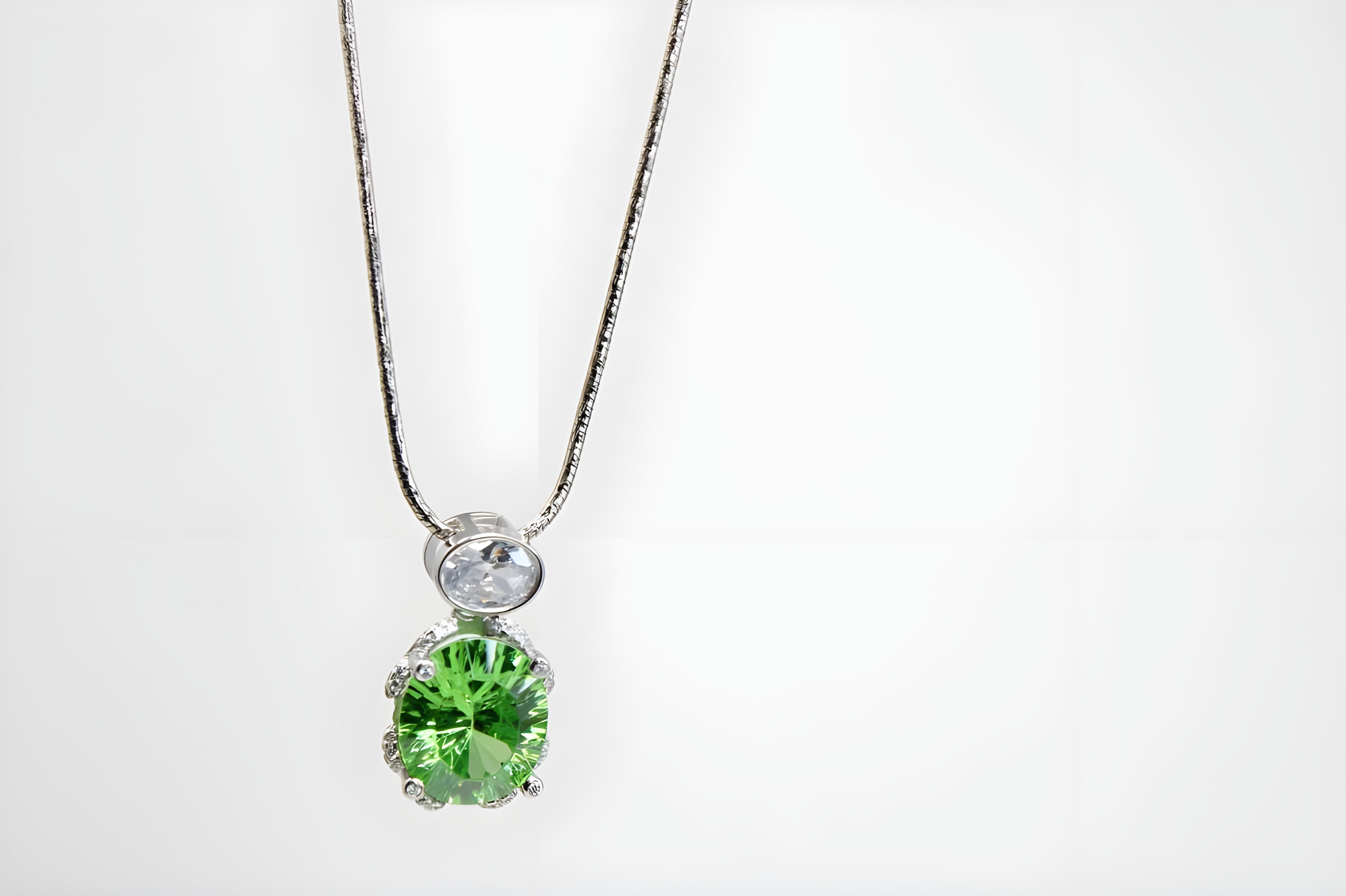 Emerald Glow Double Crystal Pendant with VeeLux Accents