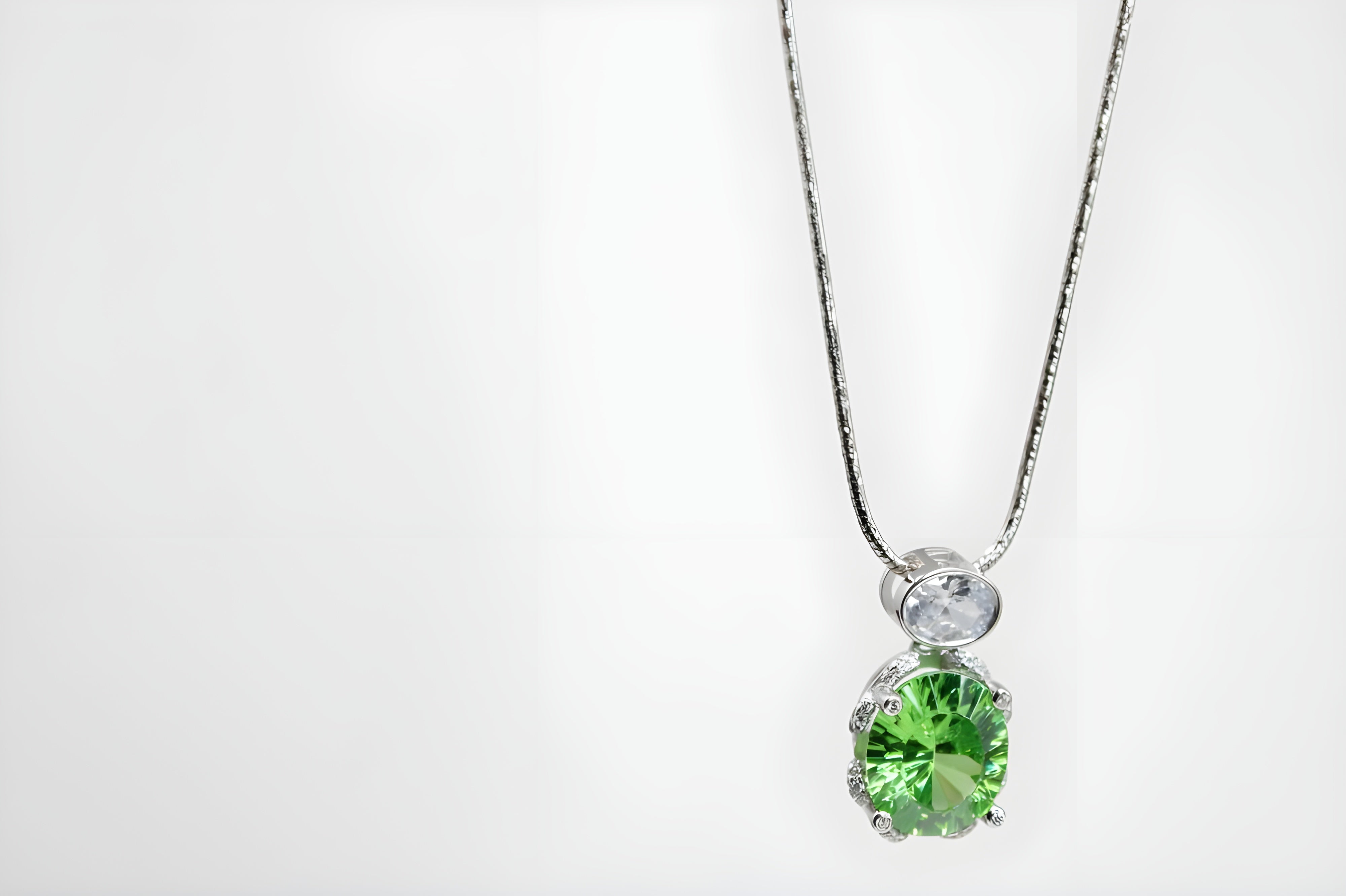 Emerald Glow Double Crystal Pendant with VeeLux Accents