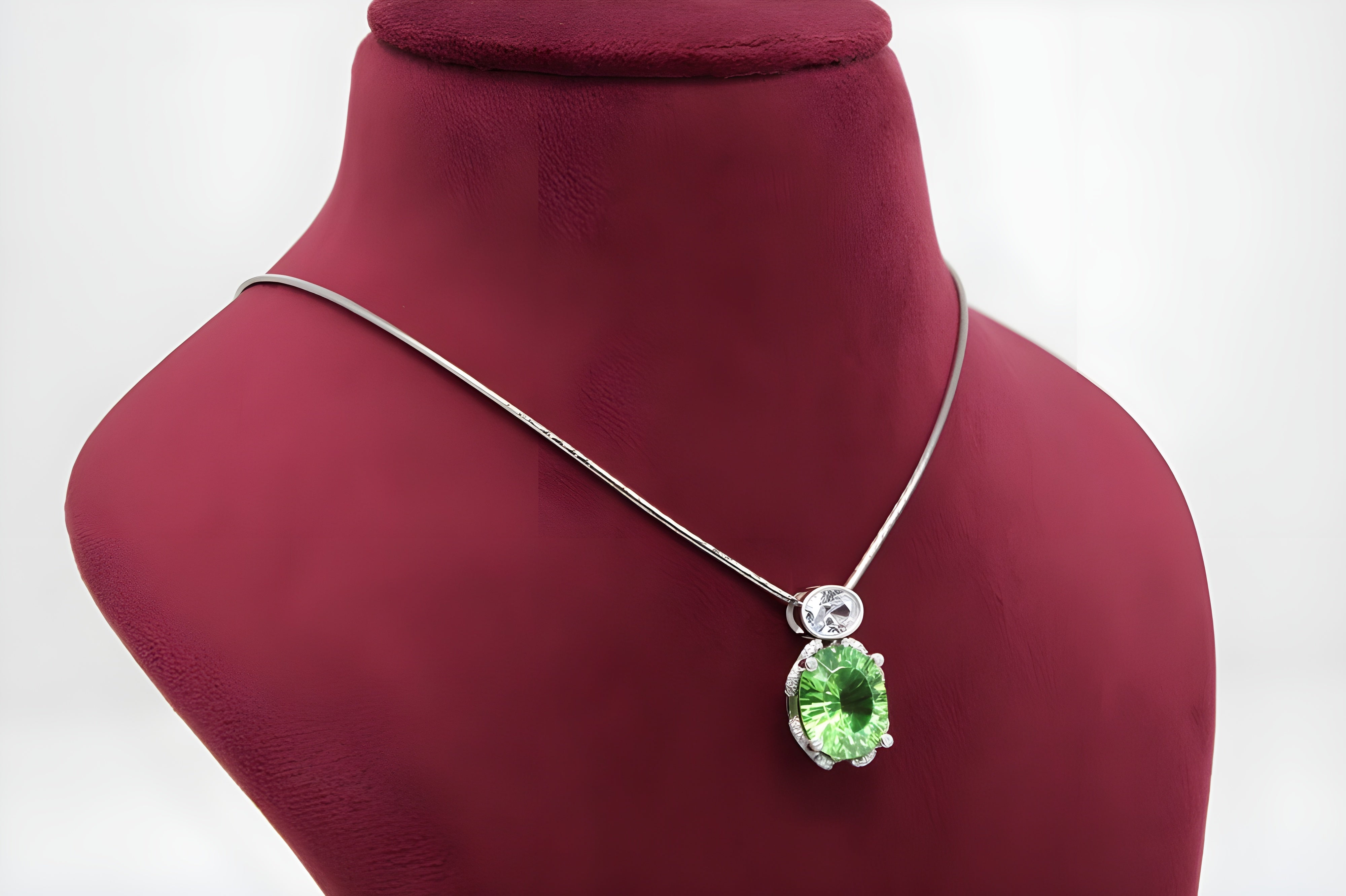 Emerald Glow Double Crystal Pendant with VeeLux Accents