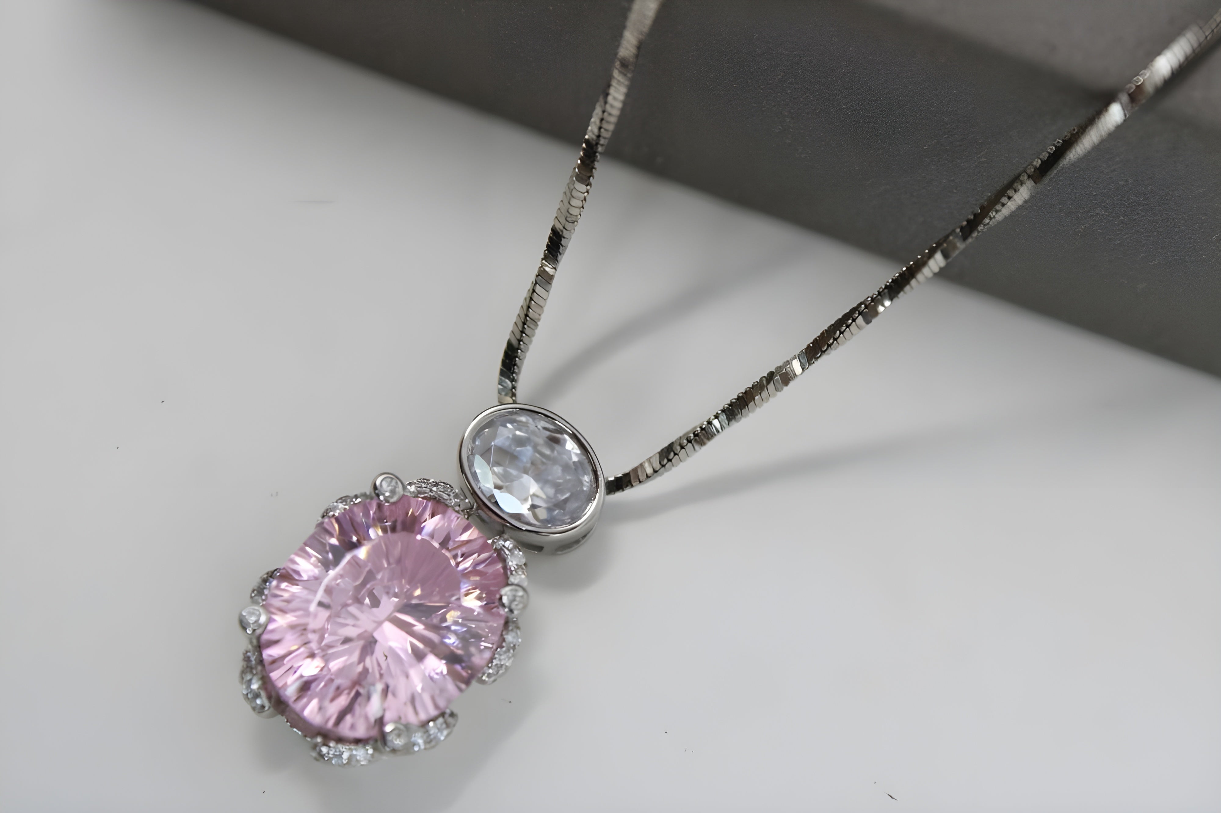 Blush Elegance Double Pendant with VeeLux Crystal Accents