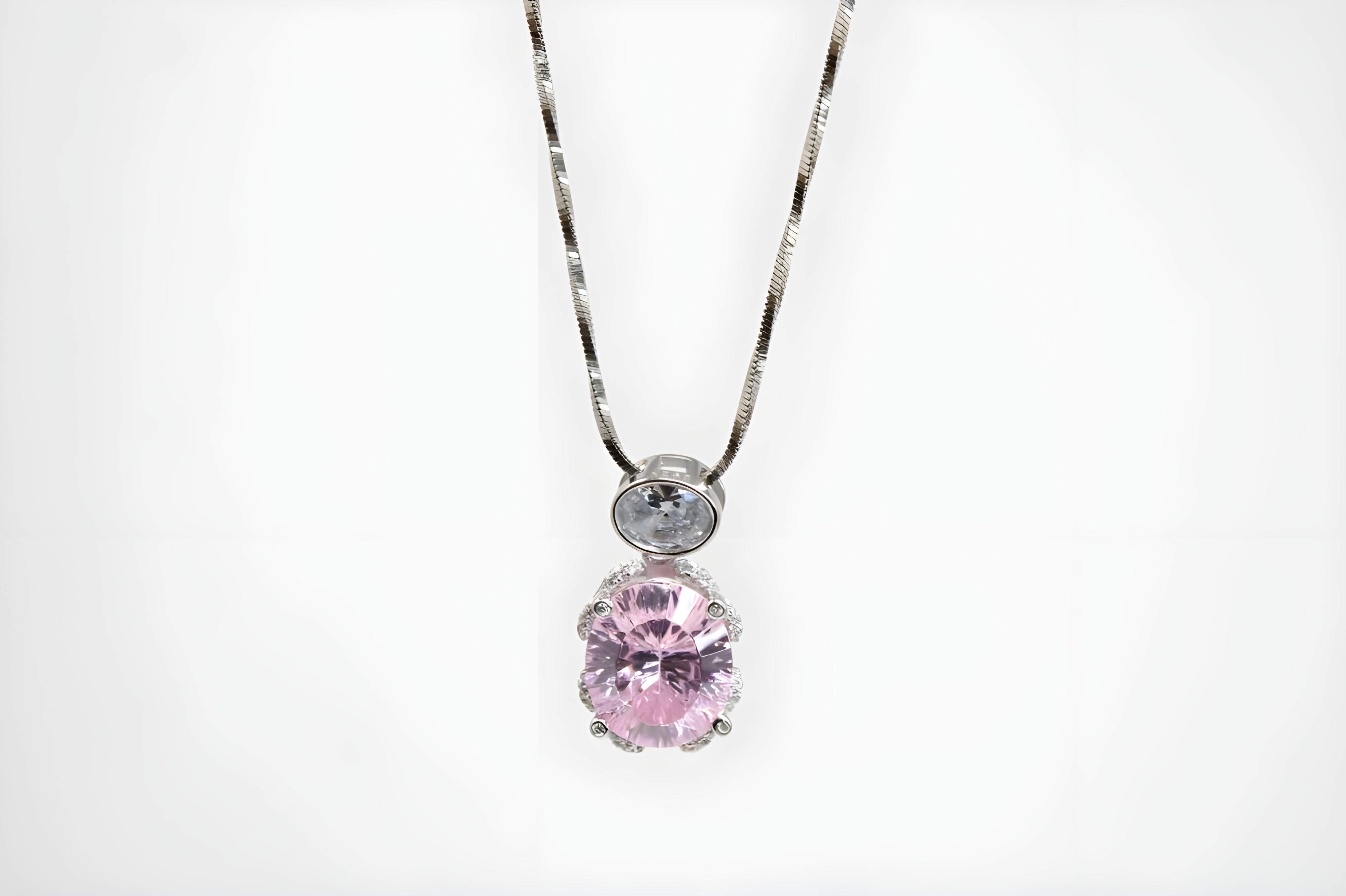 Blush Elegance Double Pendant with VeeLux Crystal Accents